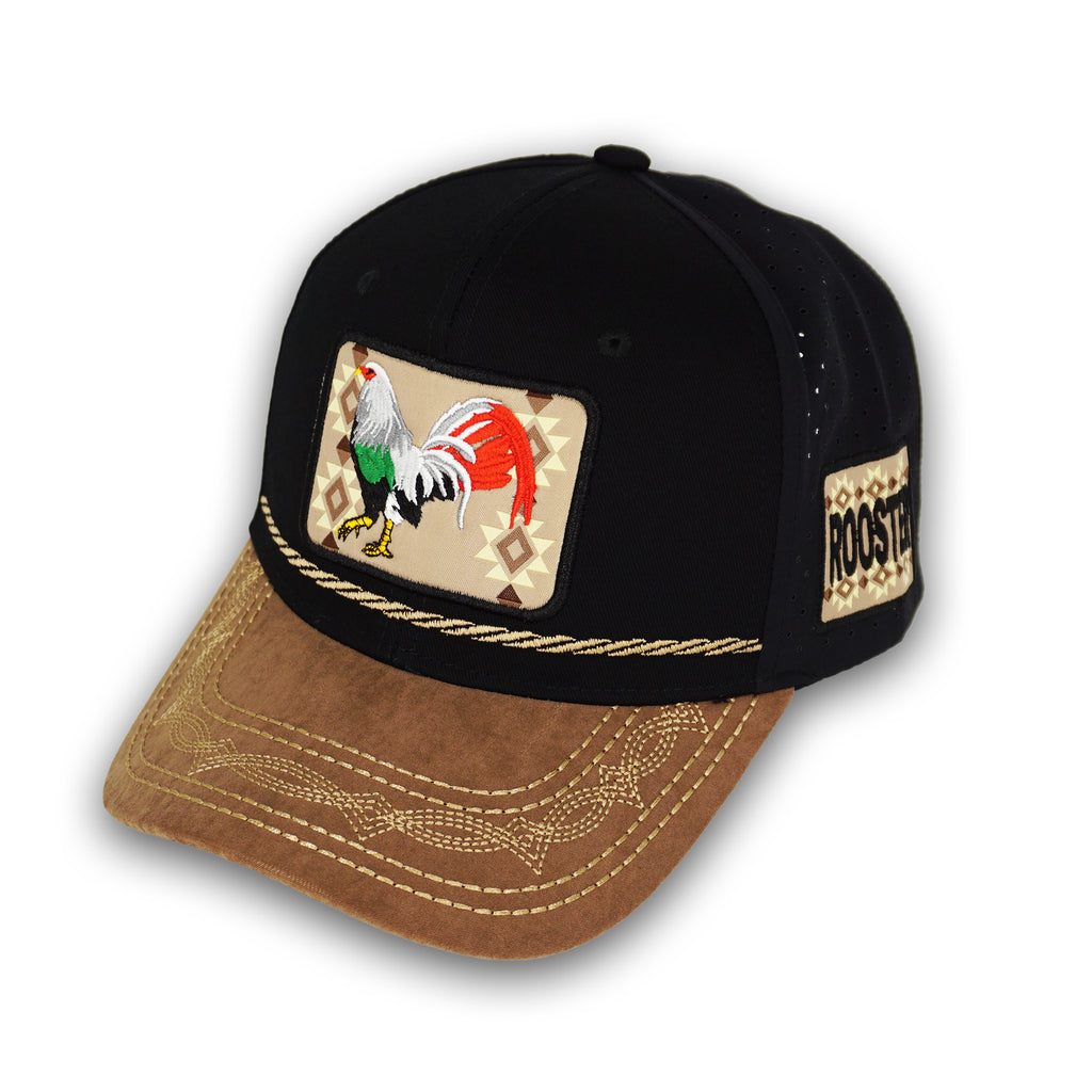 Rooster Black Snapback Hat GC08