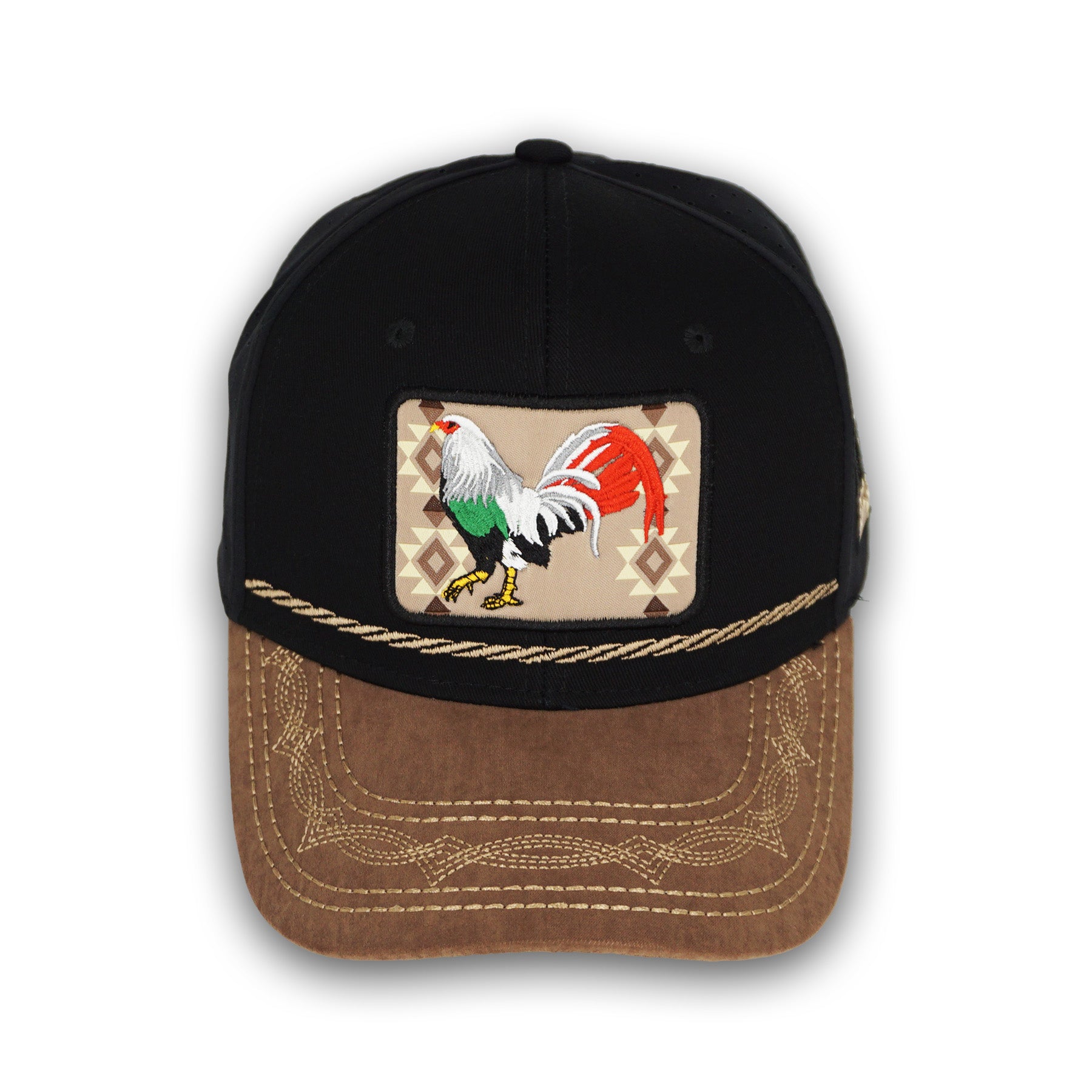 Rooster Black Snapback Hat GC08