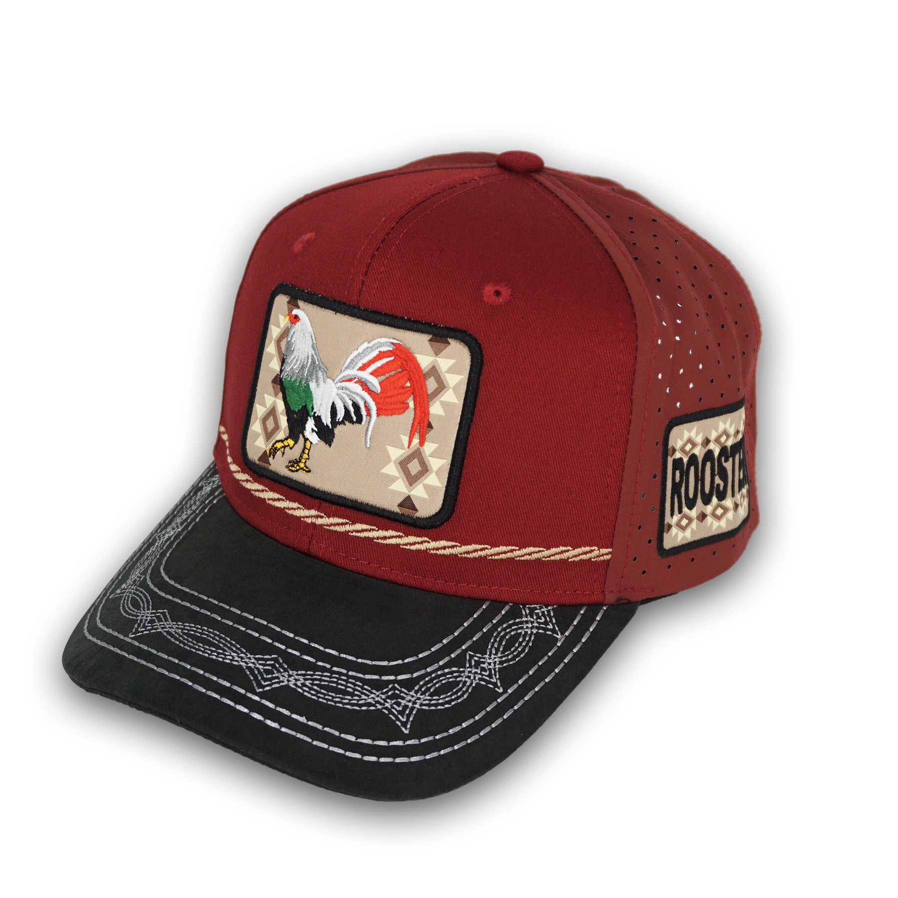 Rooster Burgundy Snapback Hat GC10