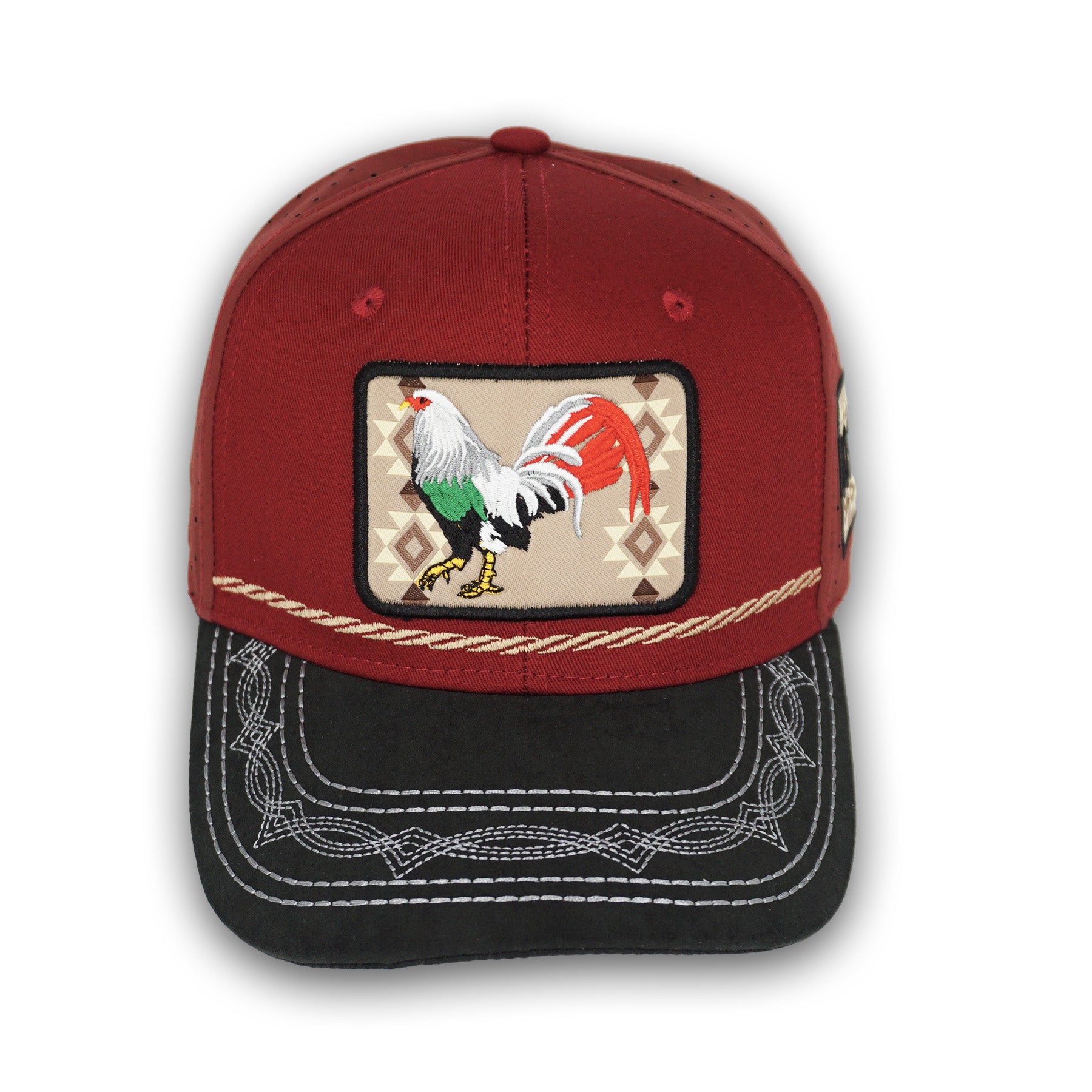 Rooster Burgundy Snapback Hat GC10