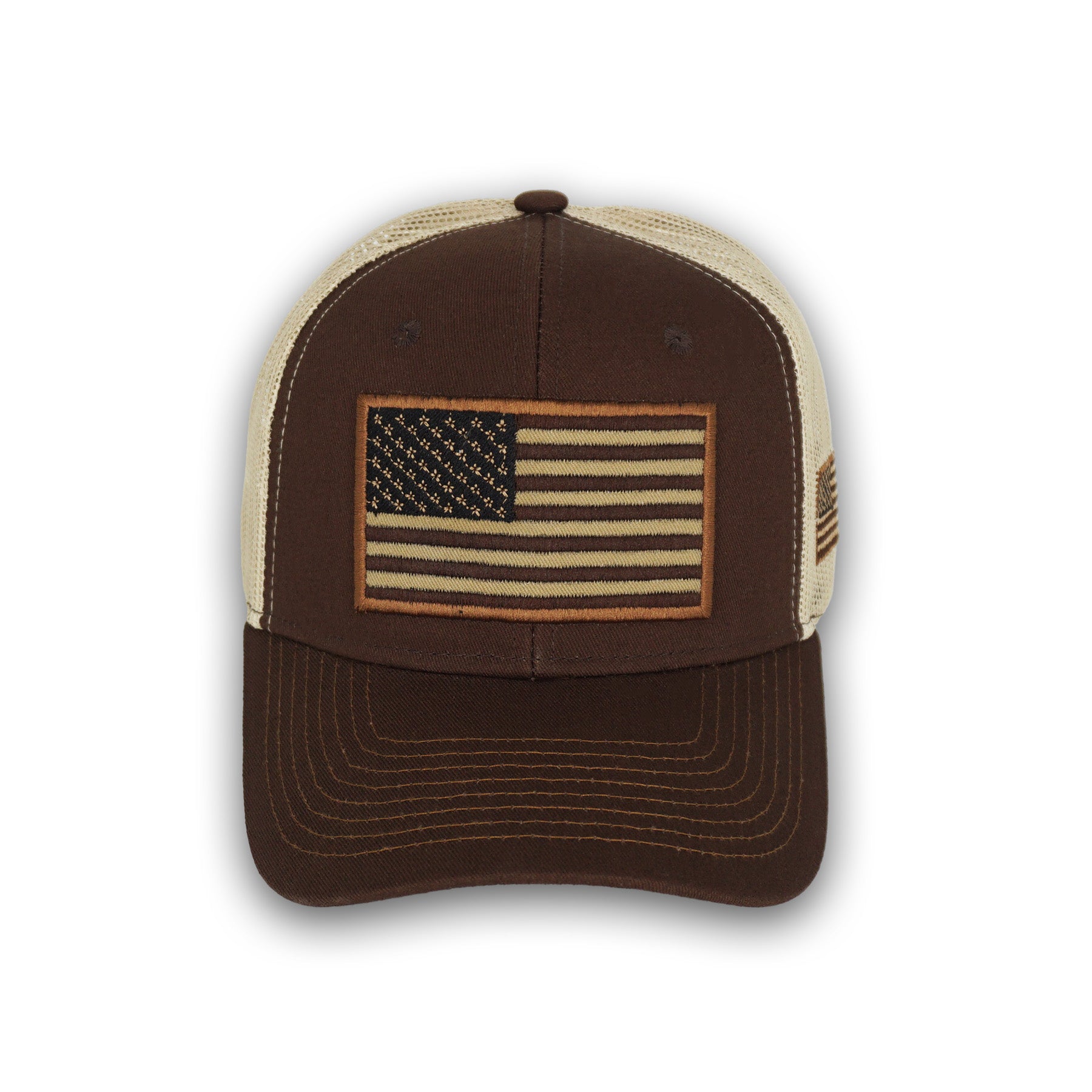 American Flag Brown Snapback Hat GC13