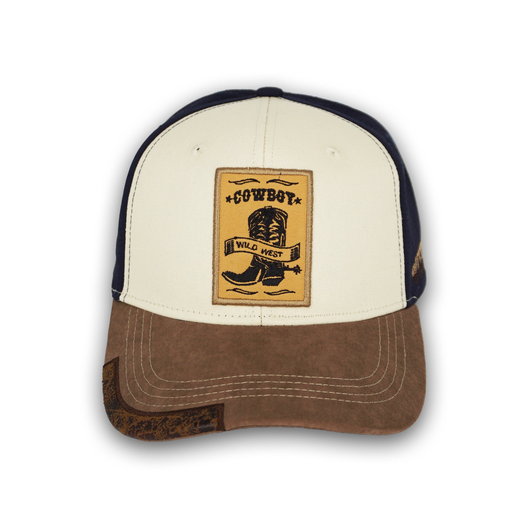 Wild West Beige/Navy Snapback Hat GC17