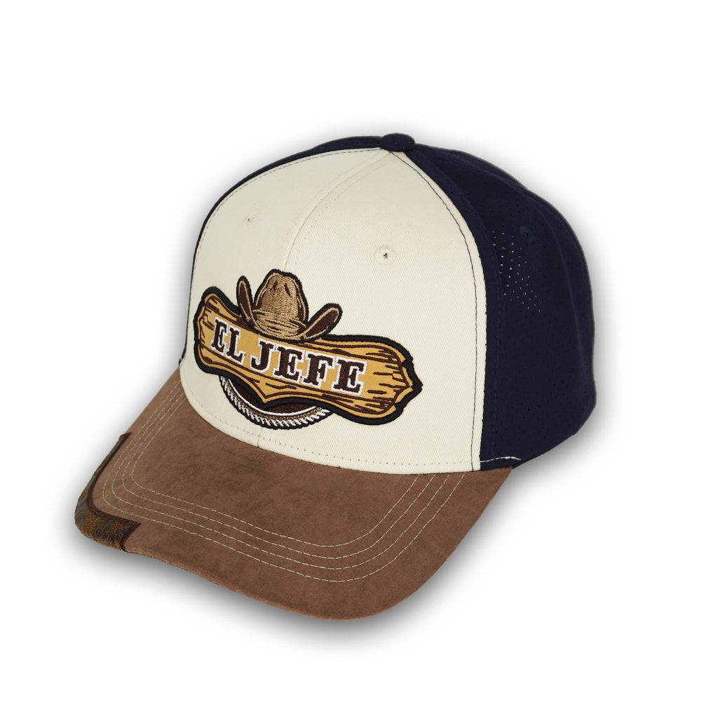 El Jefe Navy/Brown Snapback Hat GC19