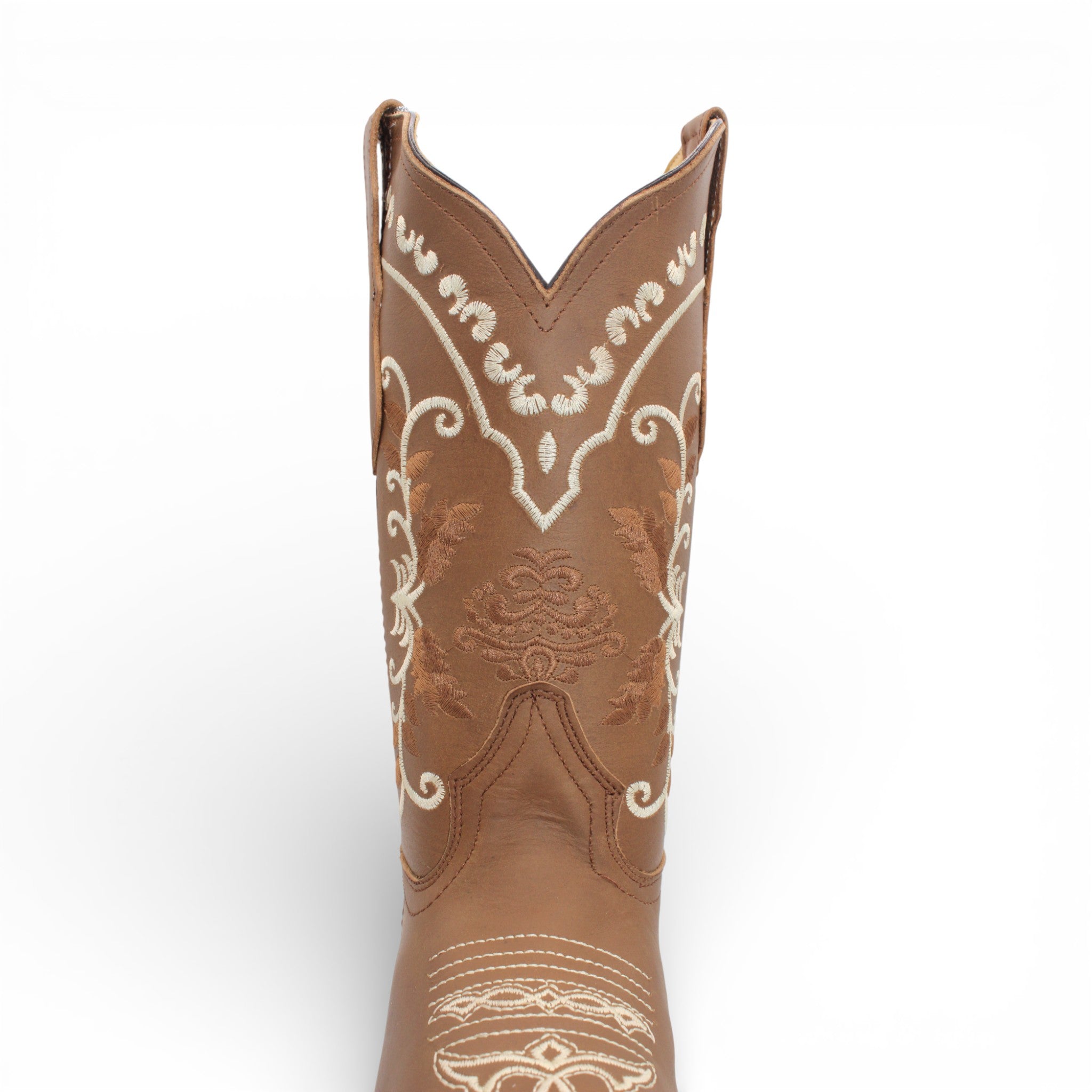 Womens Square Toe Western Boot – Genuine Leather Embroidered Shaft H222631