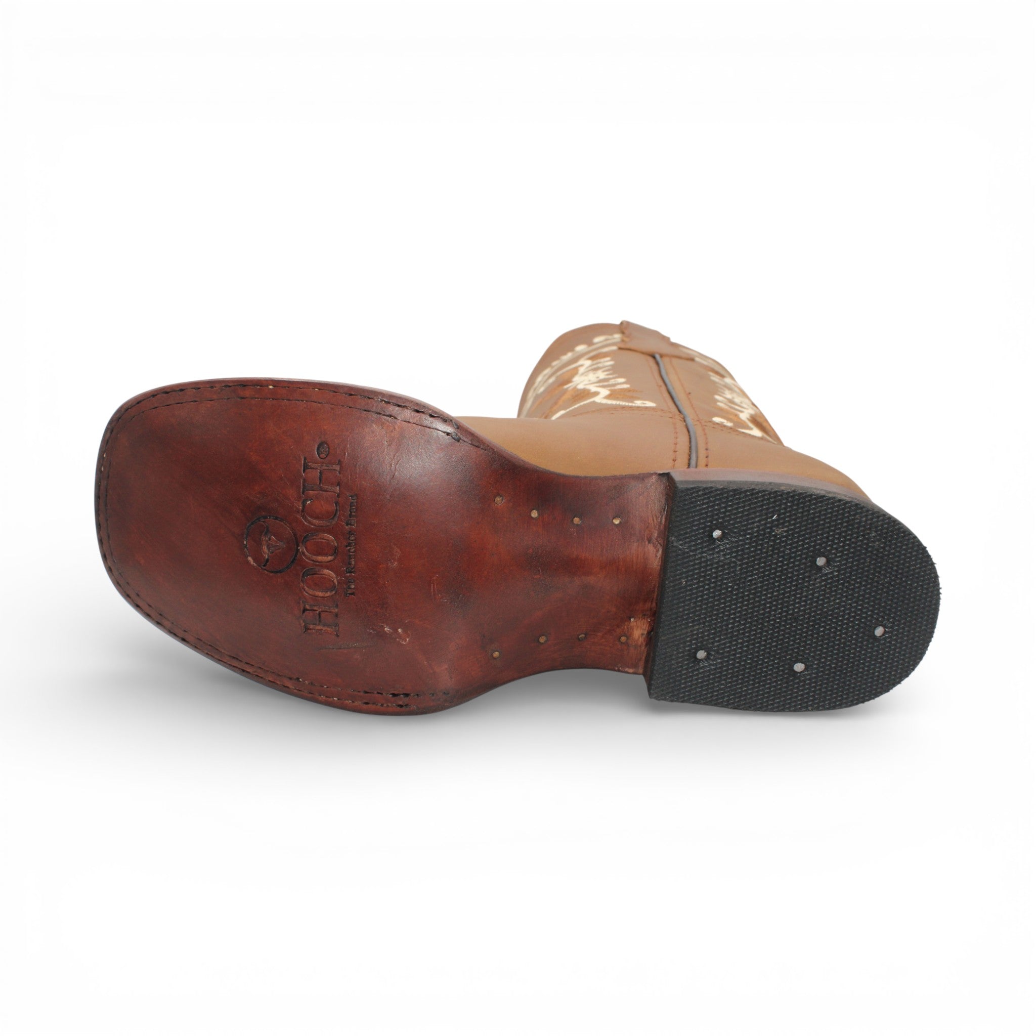 Womens Square Toe Western Boot – Genuine Leather Embroidered Shaft H222631