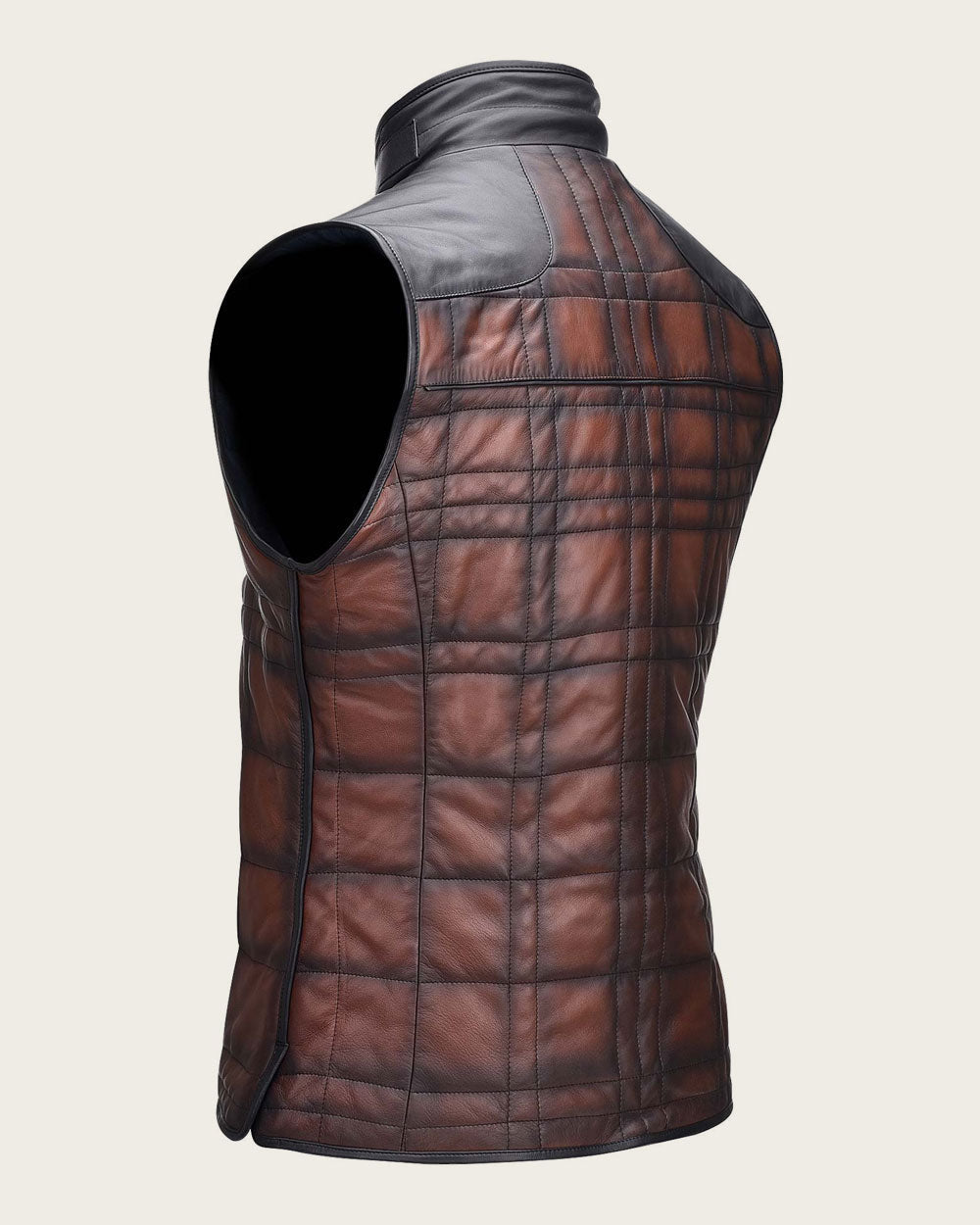 Cuadra Men's Brown Zipper Reversible Vest JC105