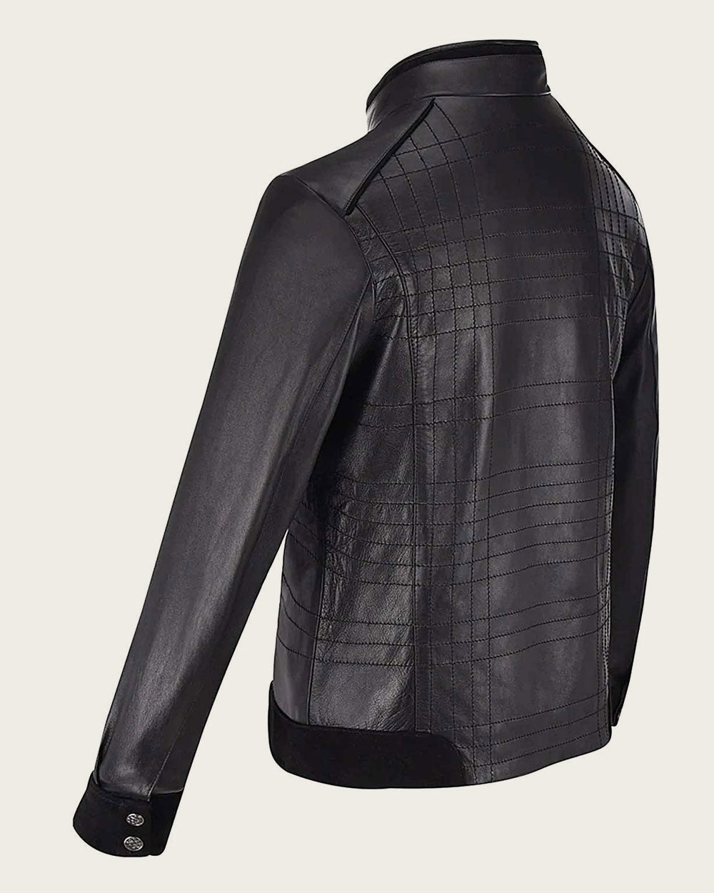Cuadra Men's Mandarin Neck Zipper Jacket JC159 - Black