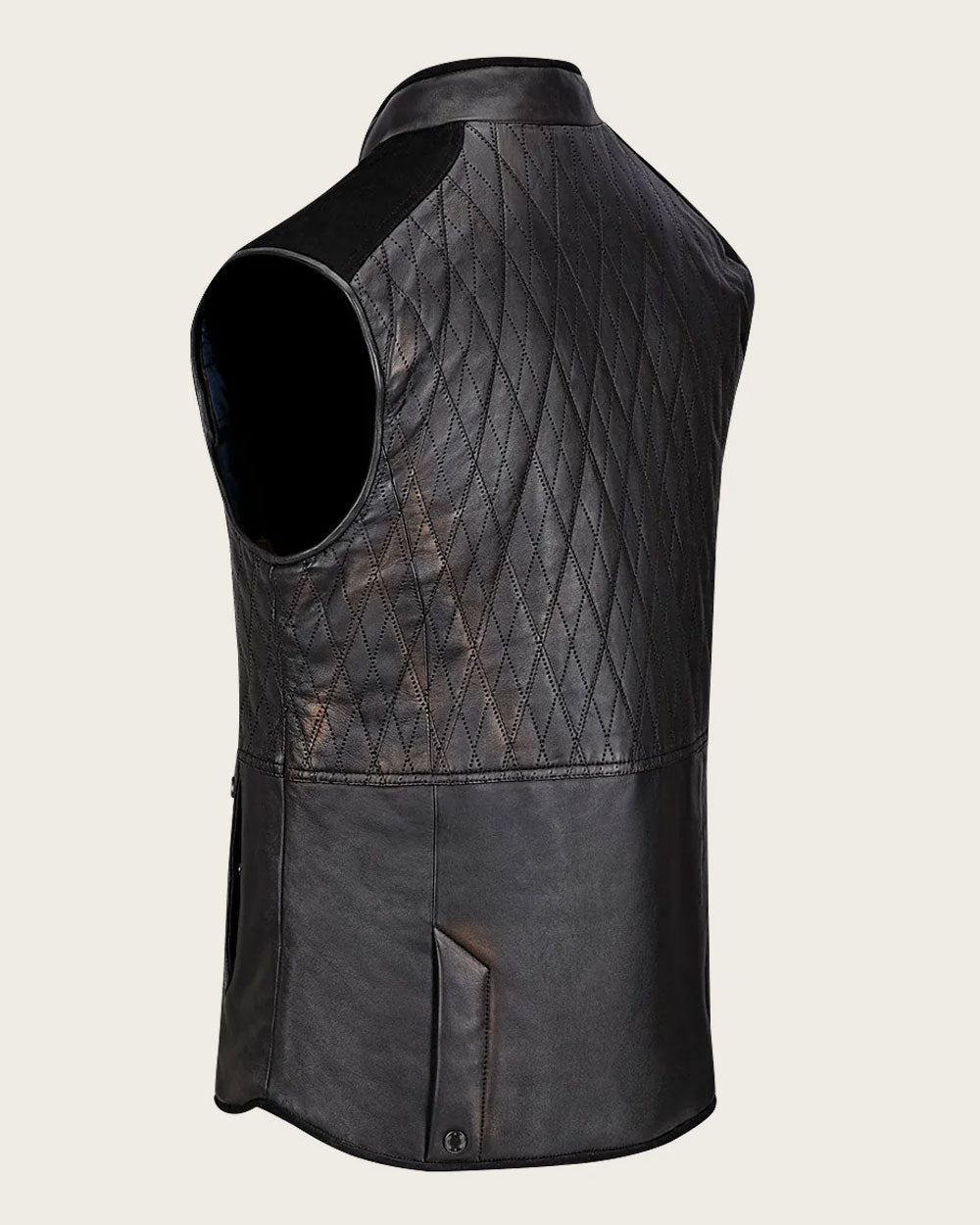 Cuadra Black Natural Embroidery Reversible Vest JC169