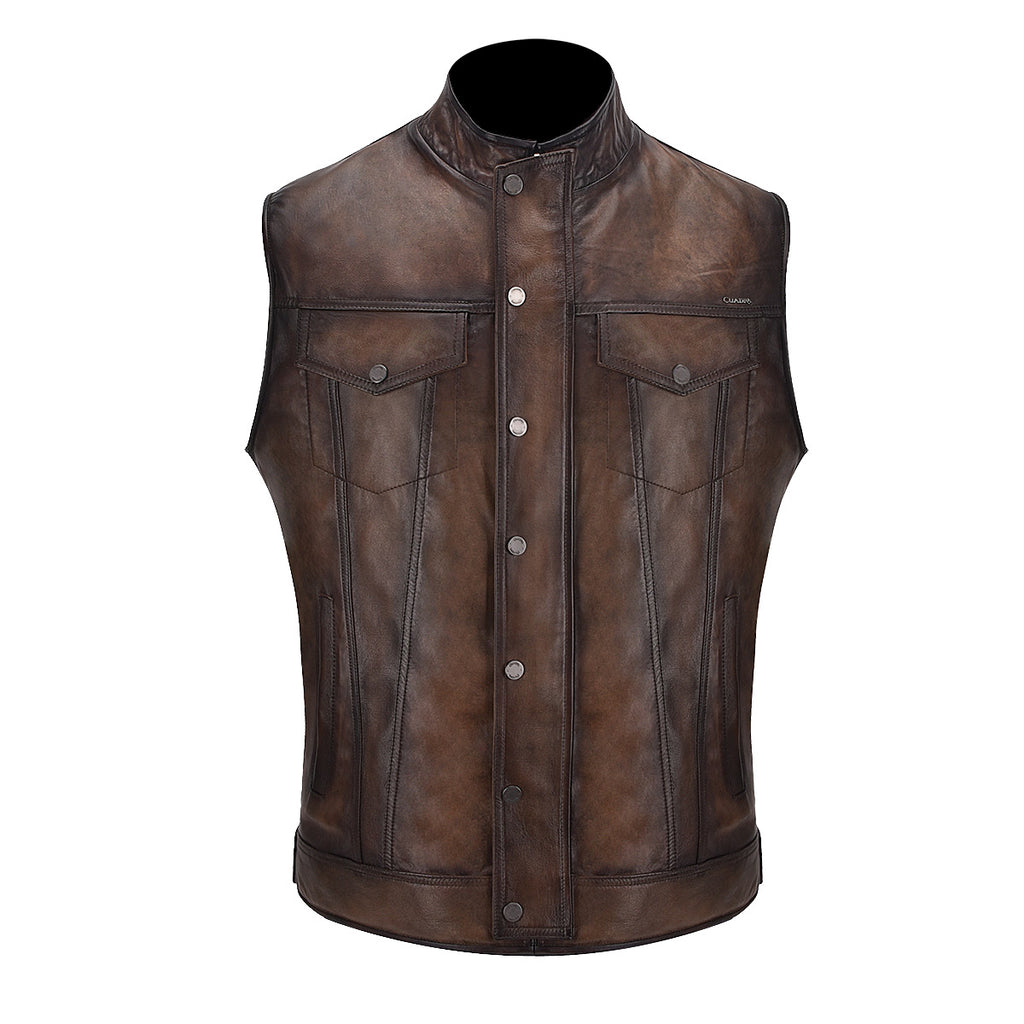 Cuadra Vintage Cappuccino Reversible Vest JC231 - Brown