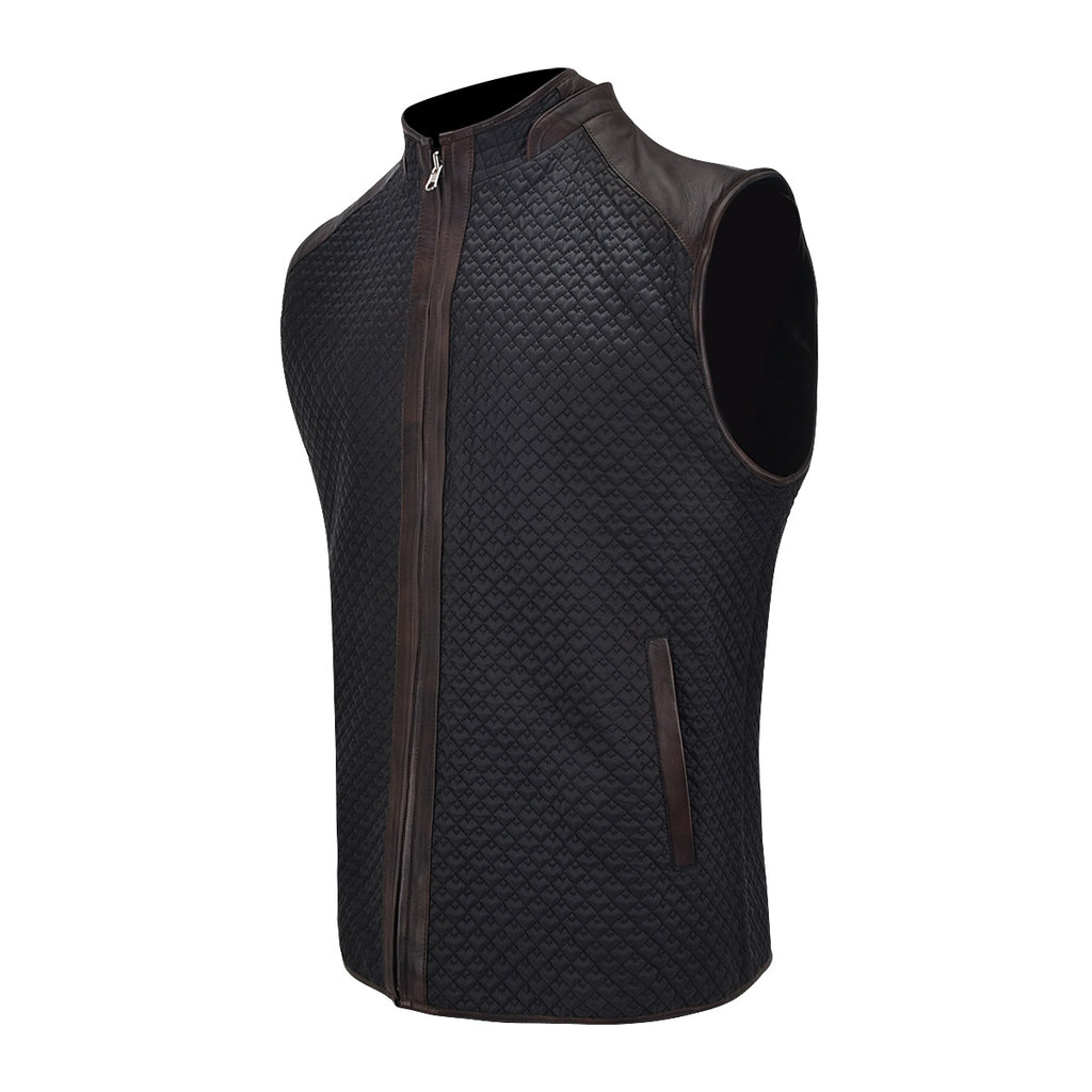 Cuadra Vintage Cappuccino Reversible Vest JC231 - Brown