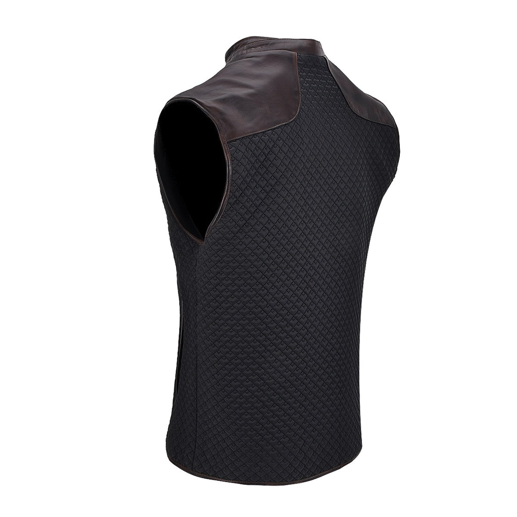 Cuadra Vintage Cappuccino Reversible Vest JC231 - Brown