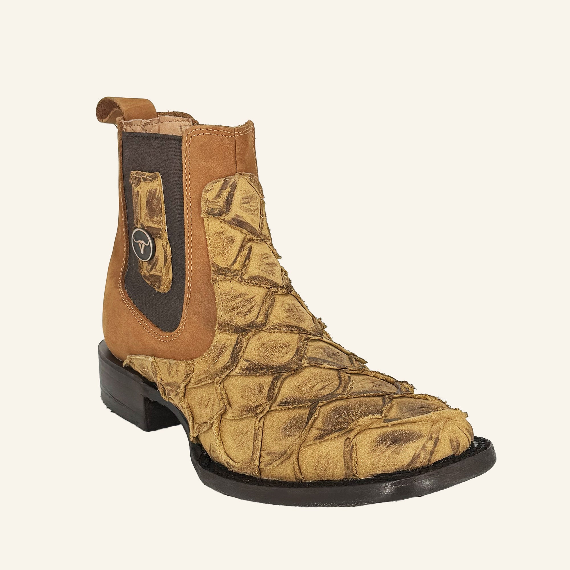 Hooch Men's Imitation Pirarucu Fish Wide Square Toe H42RM7215 - Orix