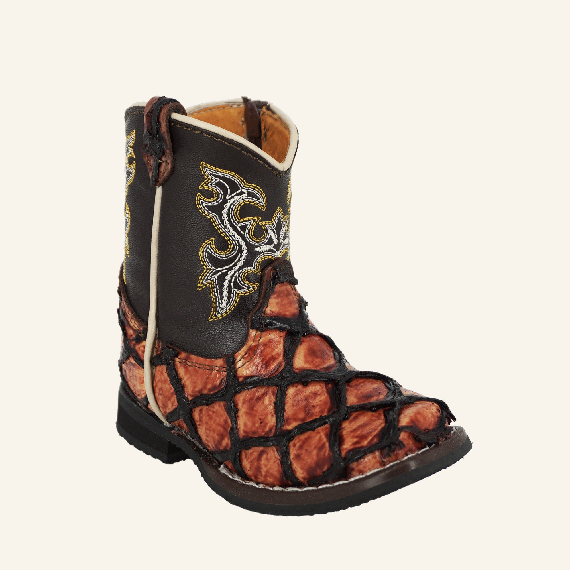 Hooch Baby Boot Fish Print H534 - Cognac