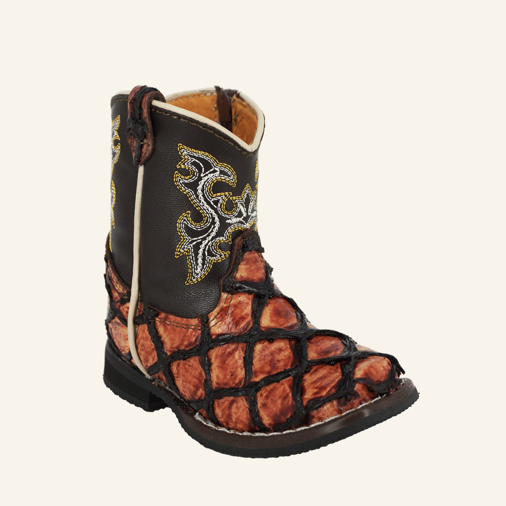 Hooch Baby Boot Fish Print H534 - Cognac