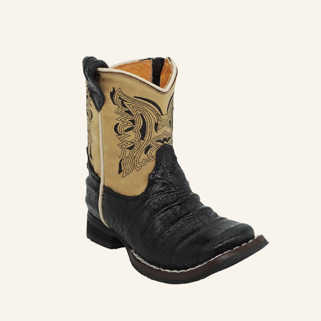 Hooch Baby Boot Crocodile Print H539 - Black