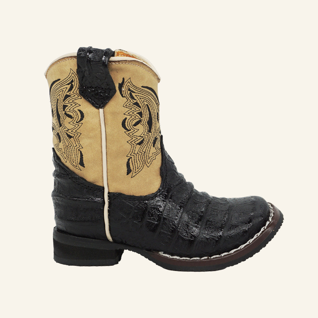 Hooch Baby Boot Crocodile Print H539 - Black