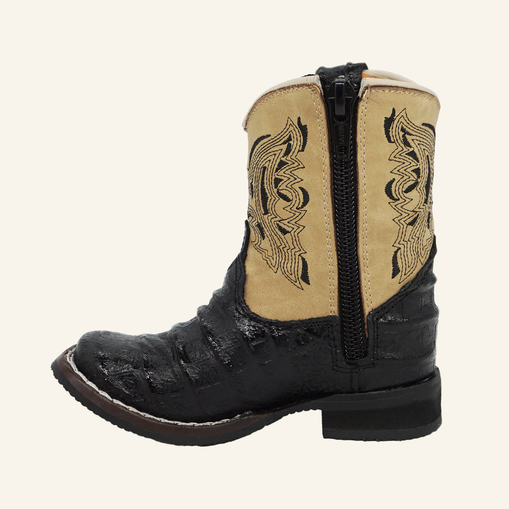 Hooch Baby Boot Crocodile Print H539 - Black