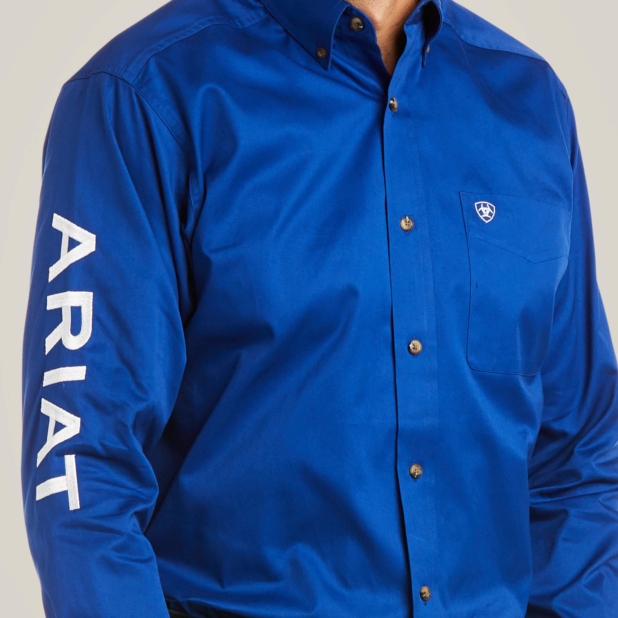 Ariat Men's Team Logo Twill Fitted Long Sleeve Shirt 10034232 - Ultramarine