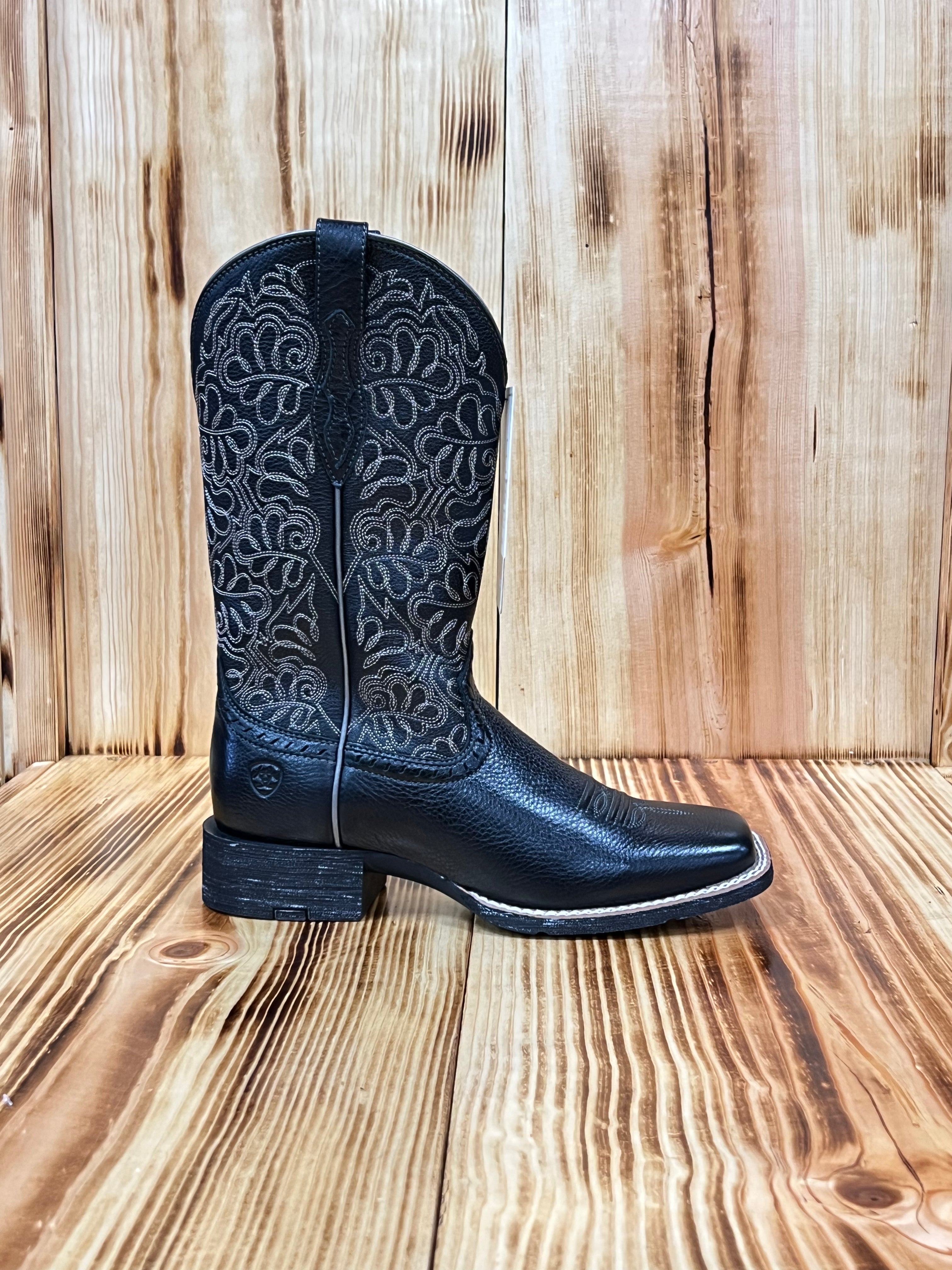 Ariat Women's Round Up Remuda Wide Square Toe 10034024 - Black Deertan