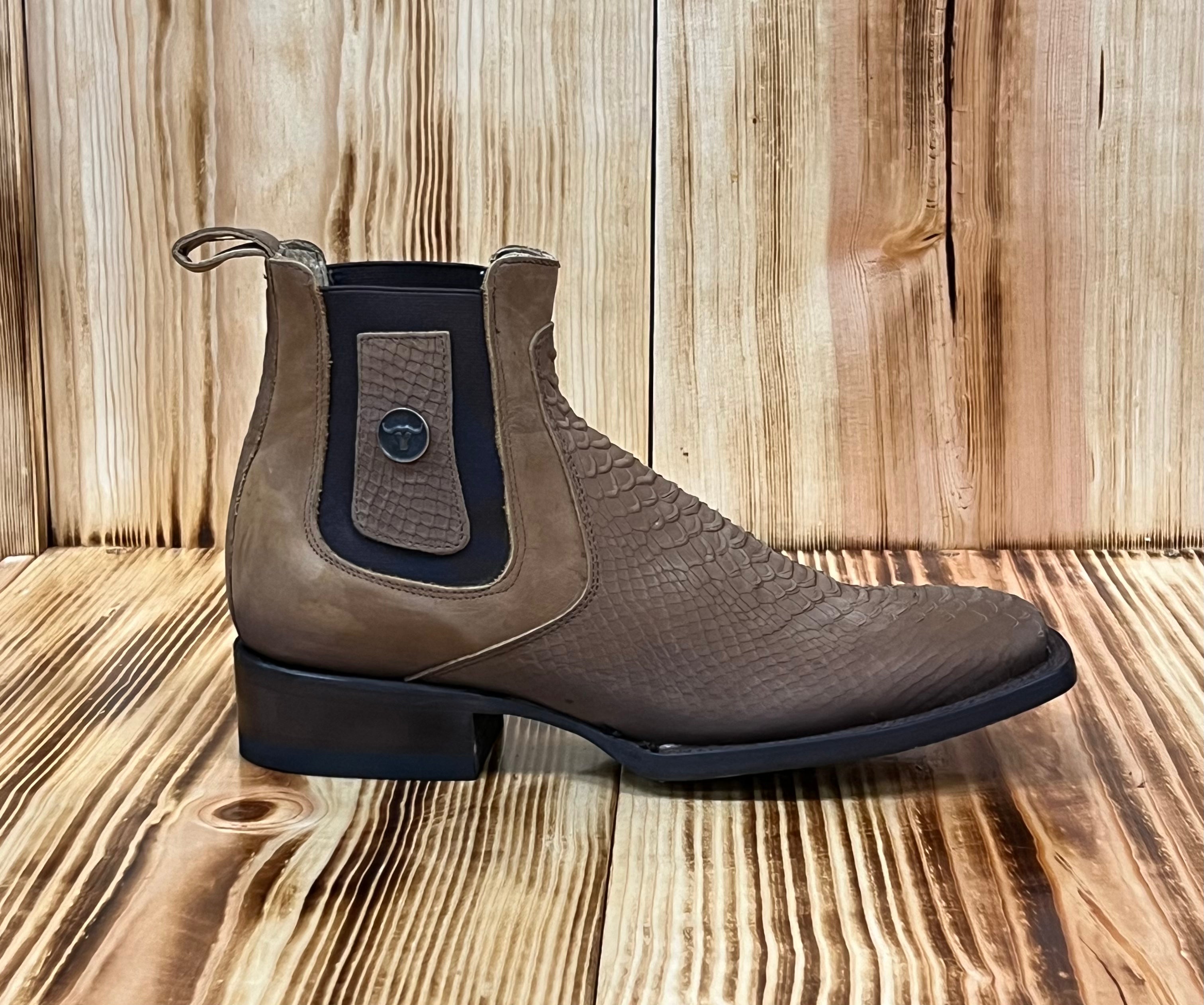 Hooch Men's Python Print Short Boot QAC/132 - Miel