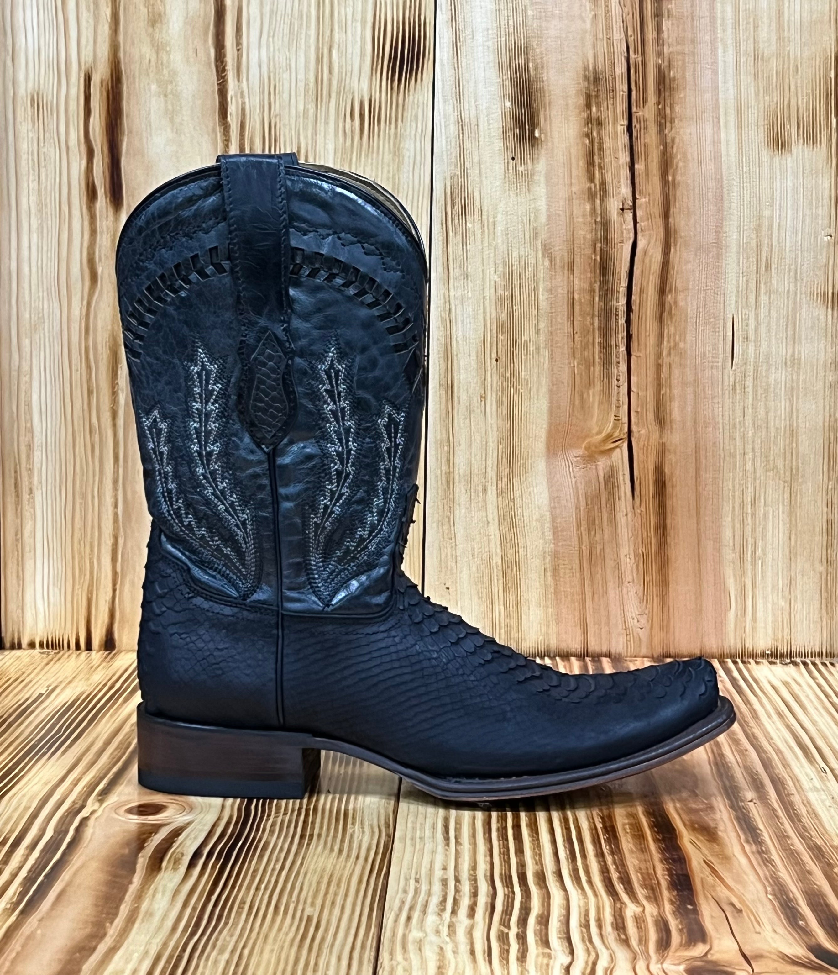 Hooch Men's Python Print Boot LVC/131 BENNET - Nobuck Black