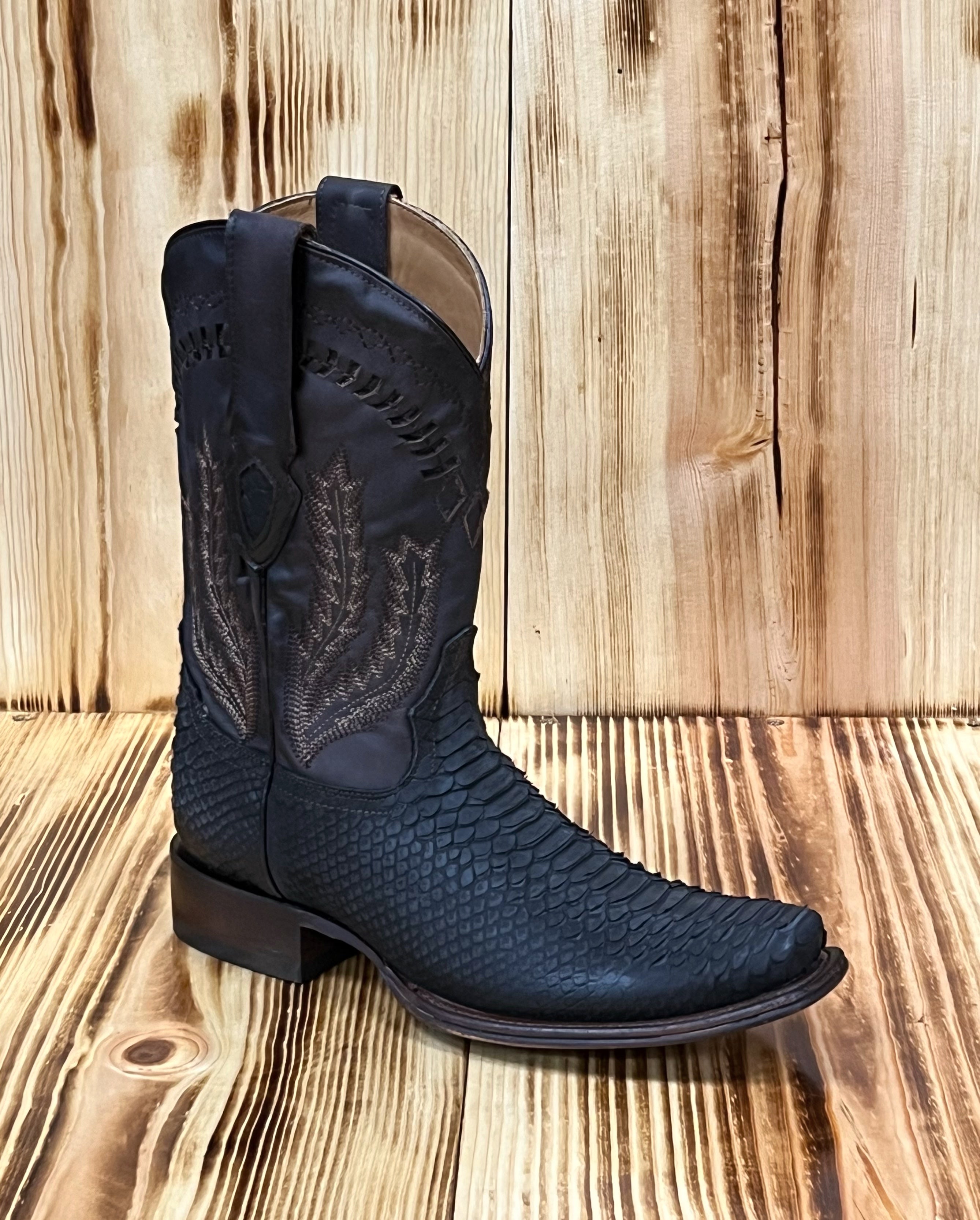 Hooch Men's Python Print Boot QAC-130 LVC/BENNET - Nobuck Chocolate