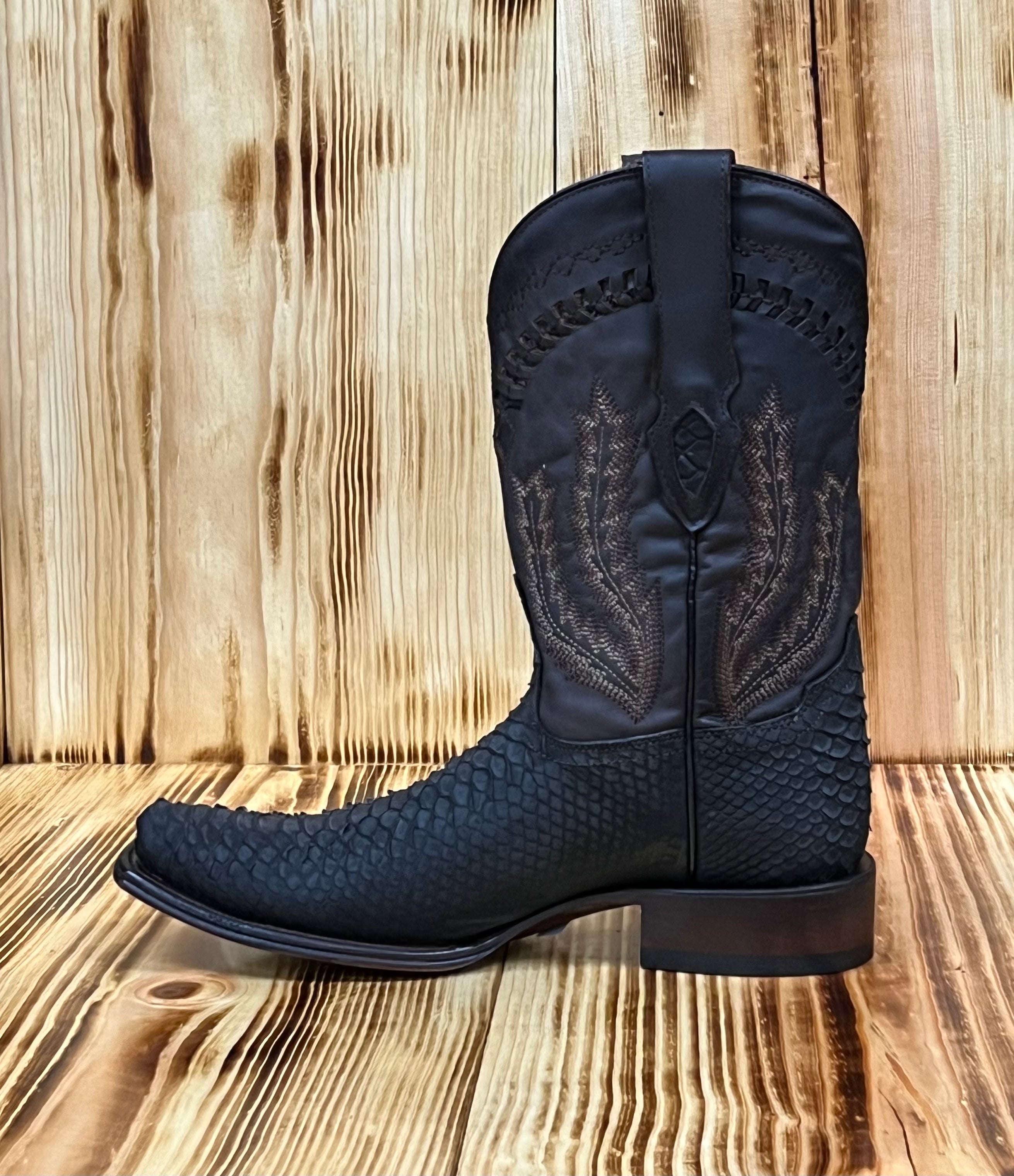 Hooch Men's Python Print Boot QAC-130 LVC/BENNET - Nobuck Chocolate