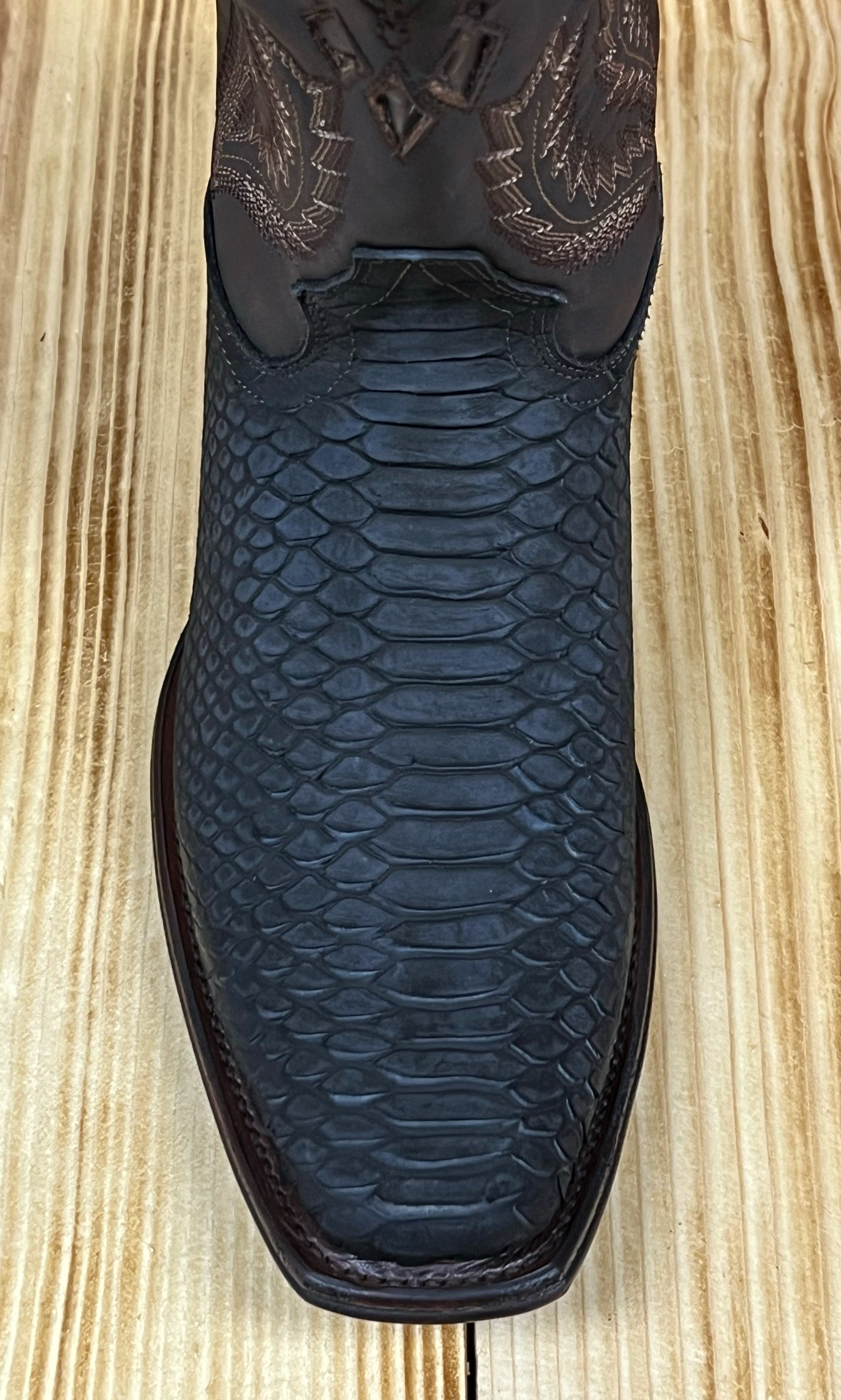 Hooch Men's Python Print Boot QAC-130 LVC/BENNET - Nobuck Chocolate