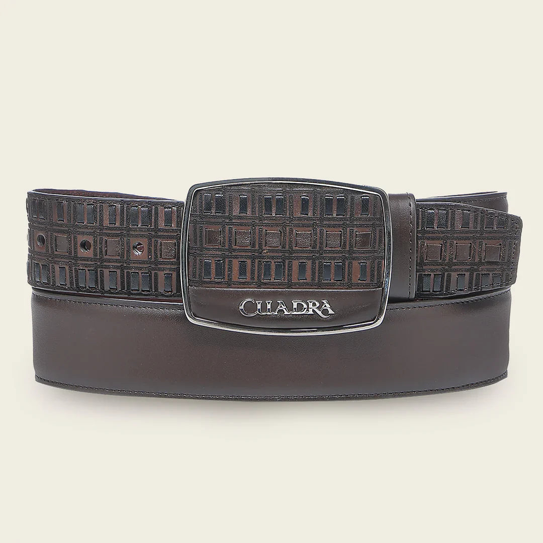 Cuadra Men's Embroidery Belt BC401 - Azteca Miel