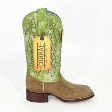 Load image into Gallery viewer, Corral Women&#39;s Wide Square Toe Embroidery Suede Boot A4479
