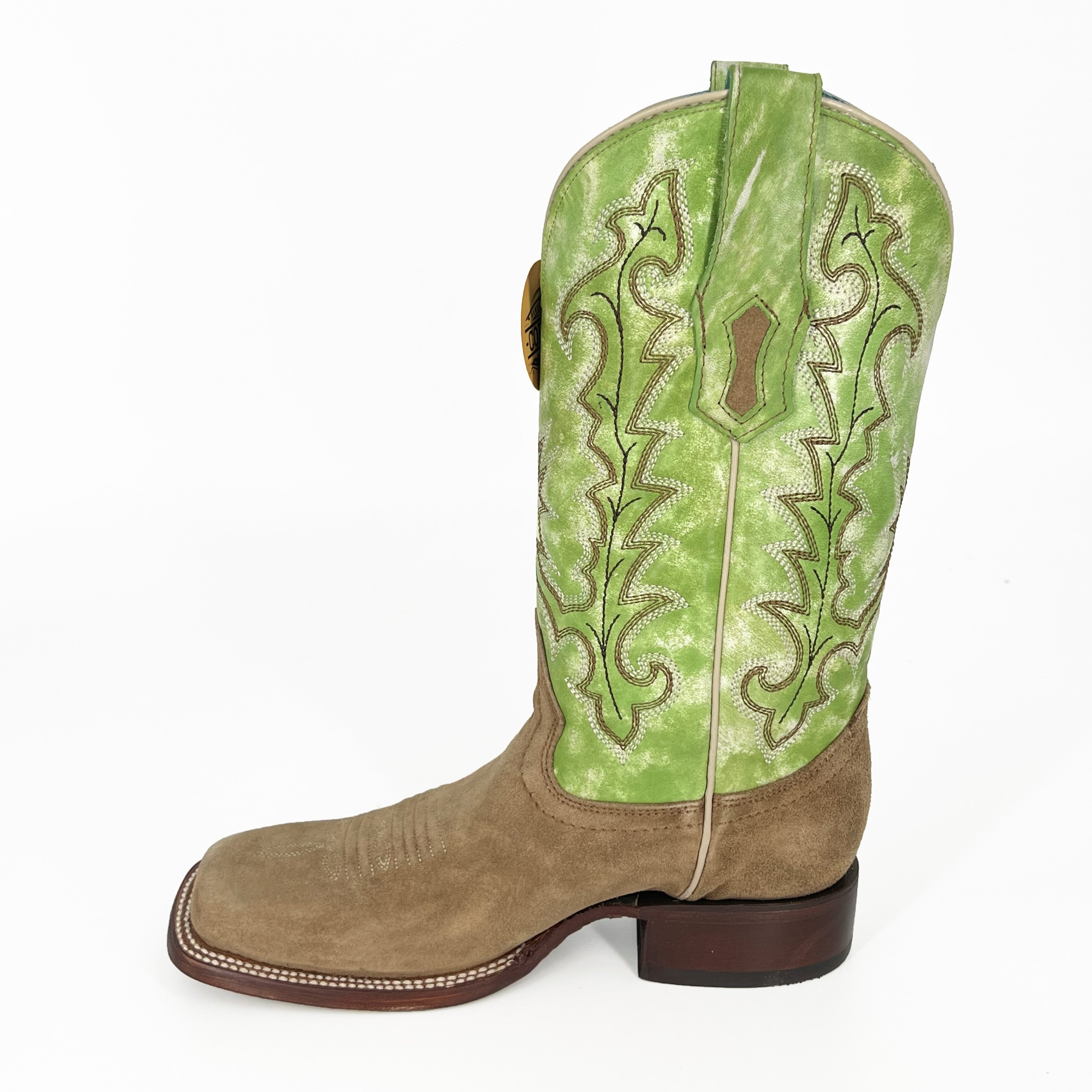 Corral Women's Wide Square Toe Embroidery Suede Boot A4479