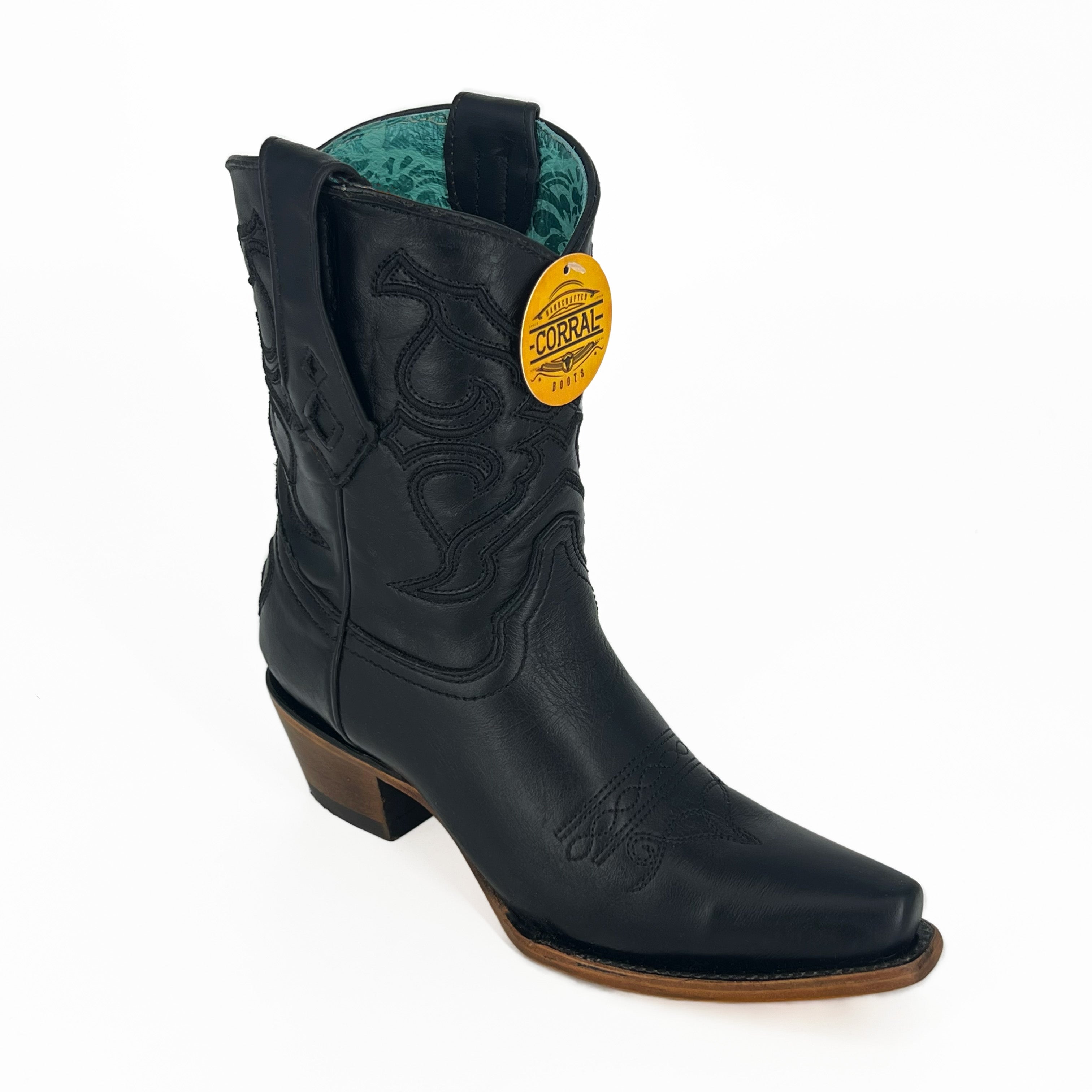 Corral Women's Black Embroidery Ankle Boot Z5111