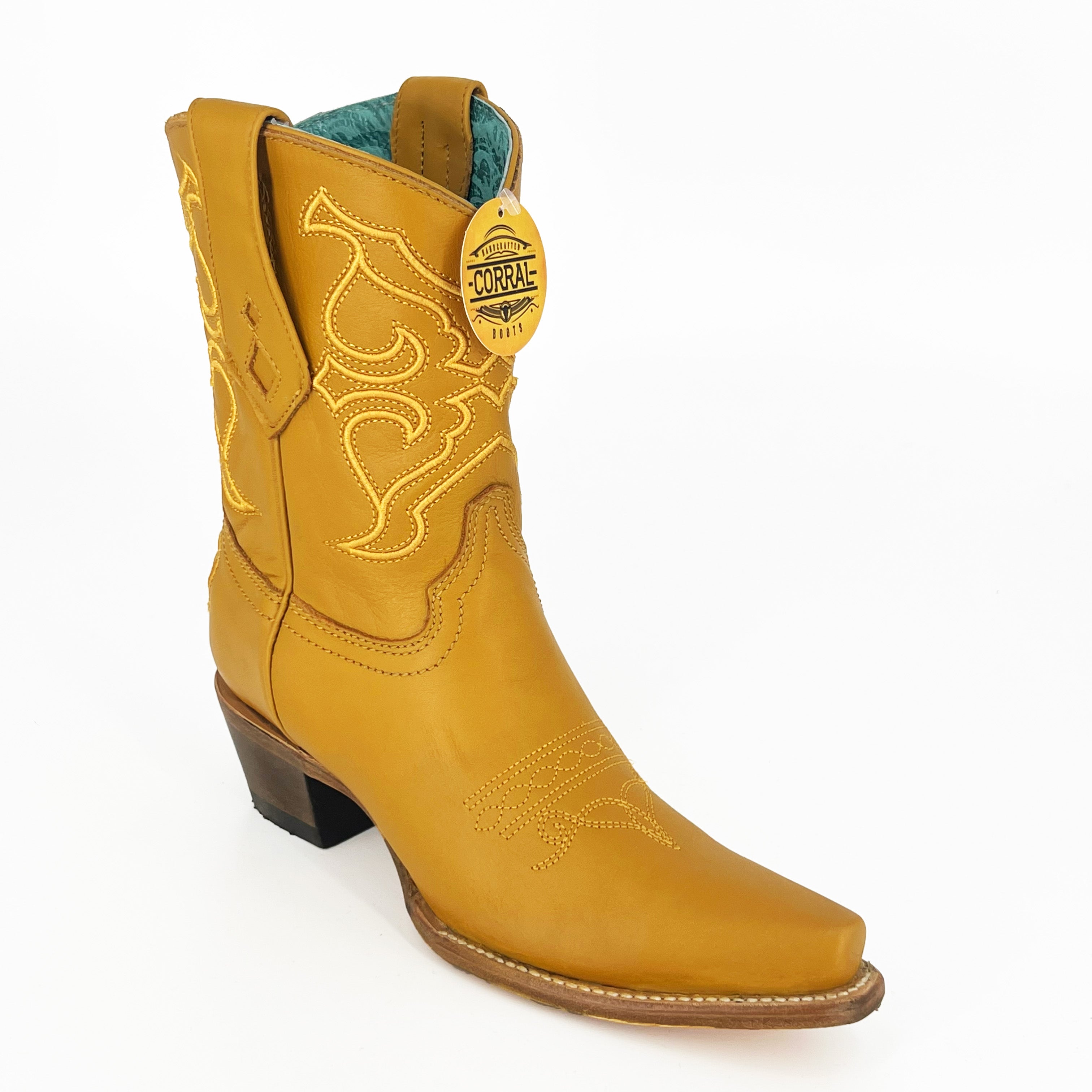 Corral Women's Mustard Embroidery Ankle Boot Z5114