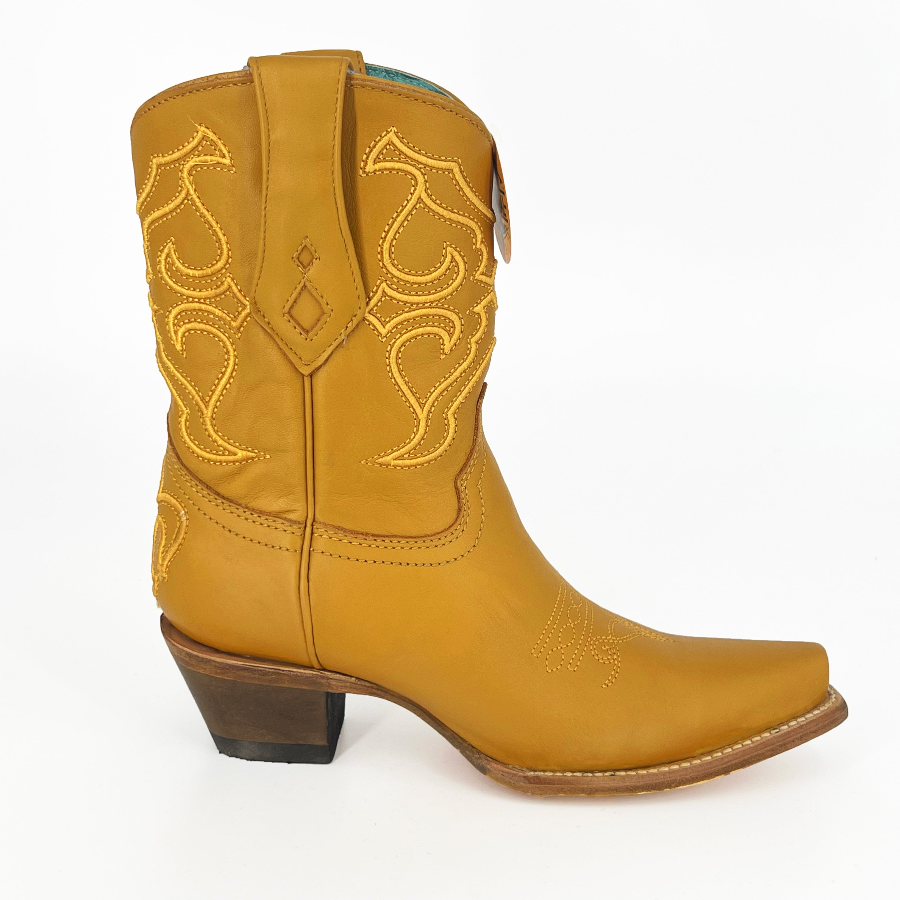 Corral Women's Mustard Embroidery Ankle Boot Z5114