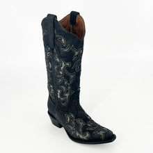 Load image into Gallery viewer, Circle G Women’s Inlay &amp; Embroidery Boot L6033 - Black/Grey
