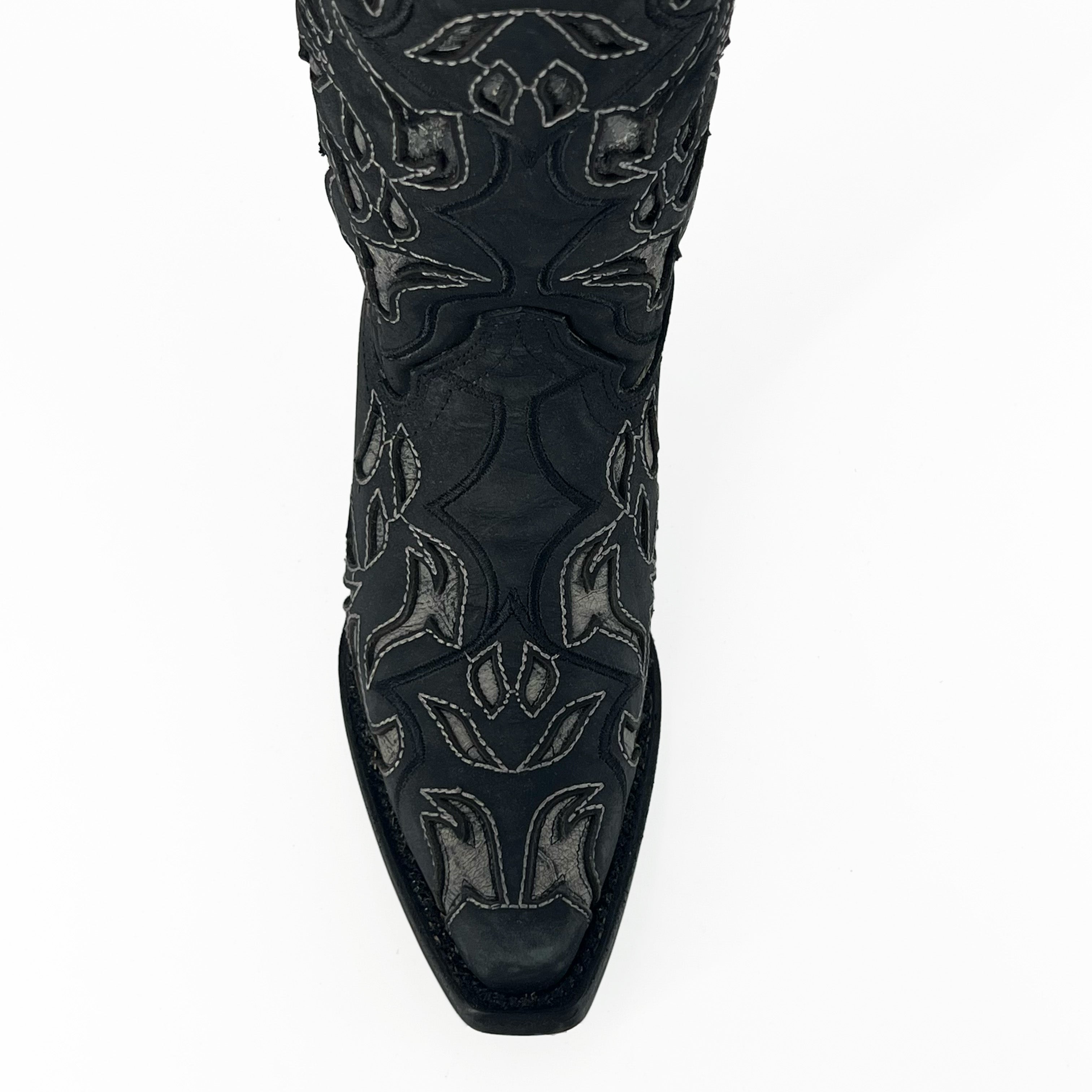Circle G Women’s Inlay & Embroidery Boot L6033 - Black/Grey