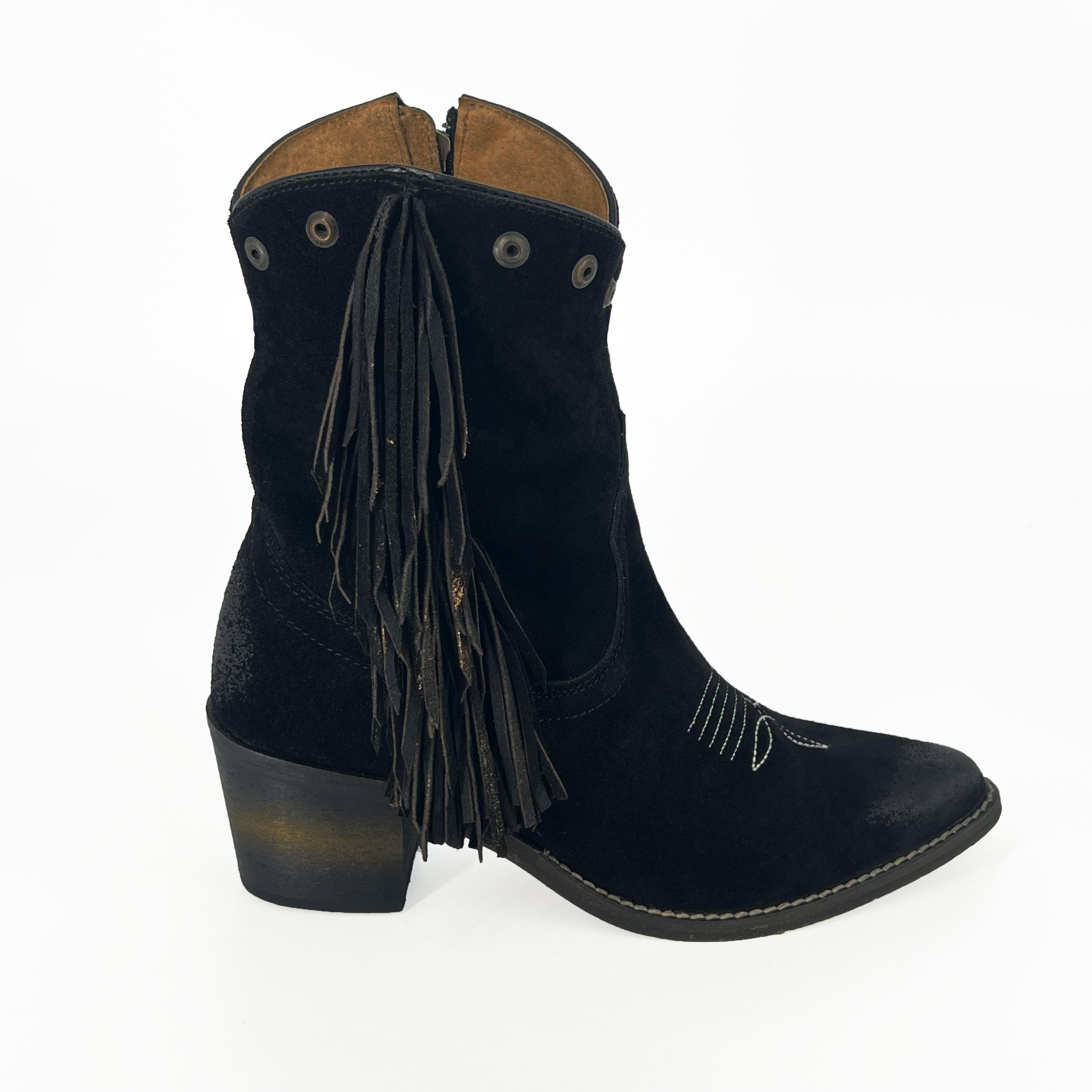 Circle G Women’s Embroidery & Fringe Boot Q0243 - Brown