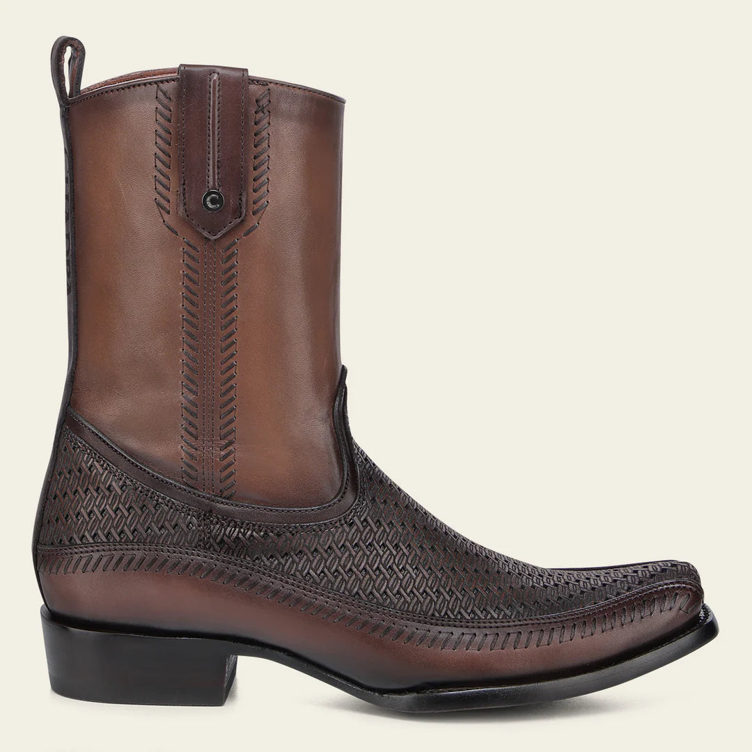 Cuadra Men's Laser & Woven Narrow Square Toe CU933 - Crust Miel