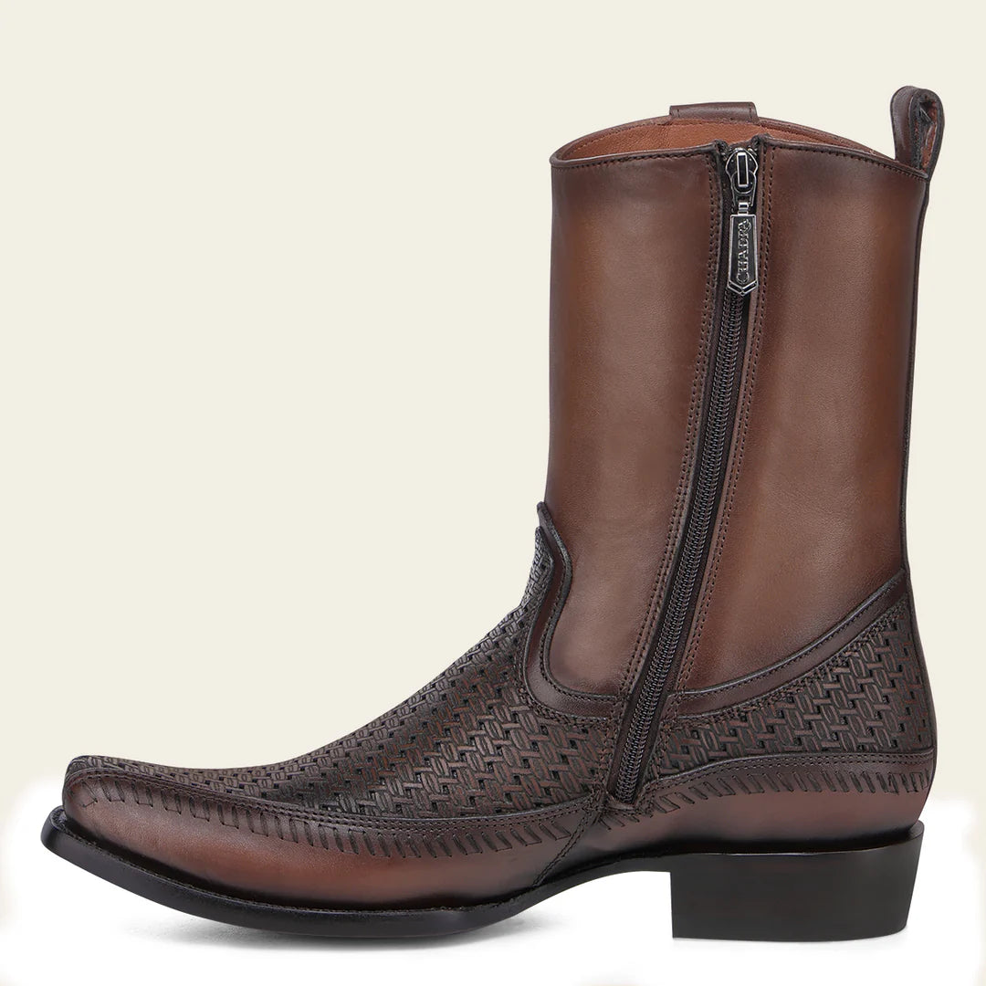 Cuadra Men's Laser & Woven Narrow Square Toe CU933 - Crust Miel