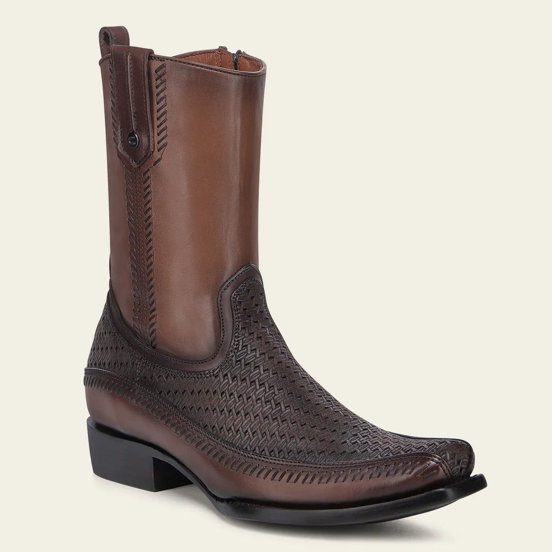 Cuadra Men's Laser & Woven Narrow Square Toe CU933 - Crust Miel