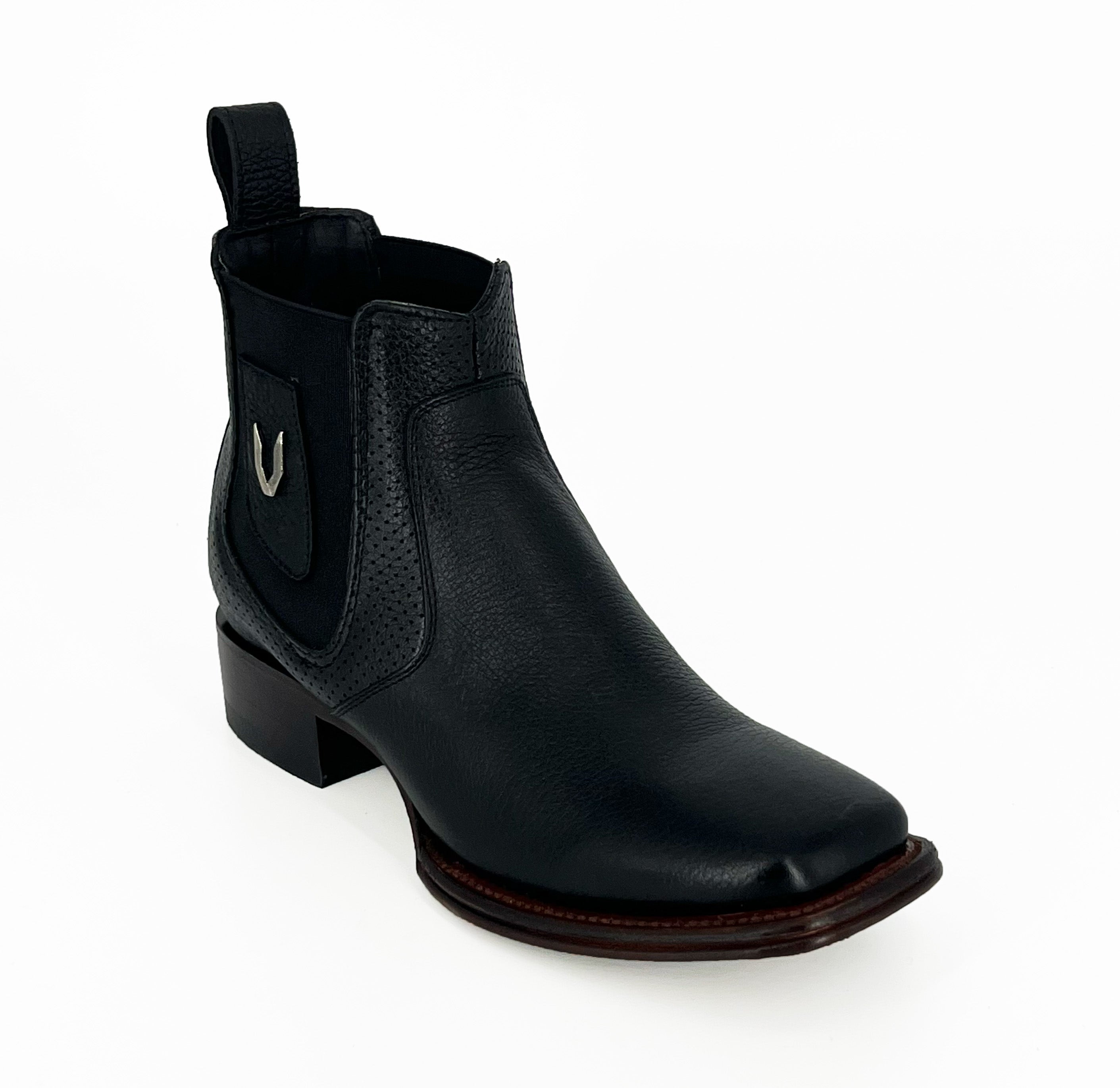 Vestigium Wide Square Toe Short Boot 82B2705 Grisly - Black