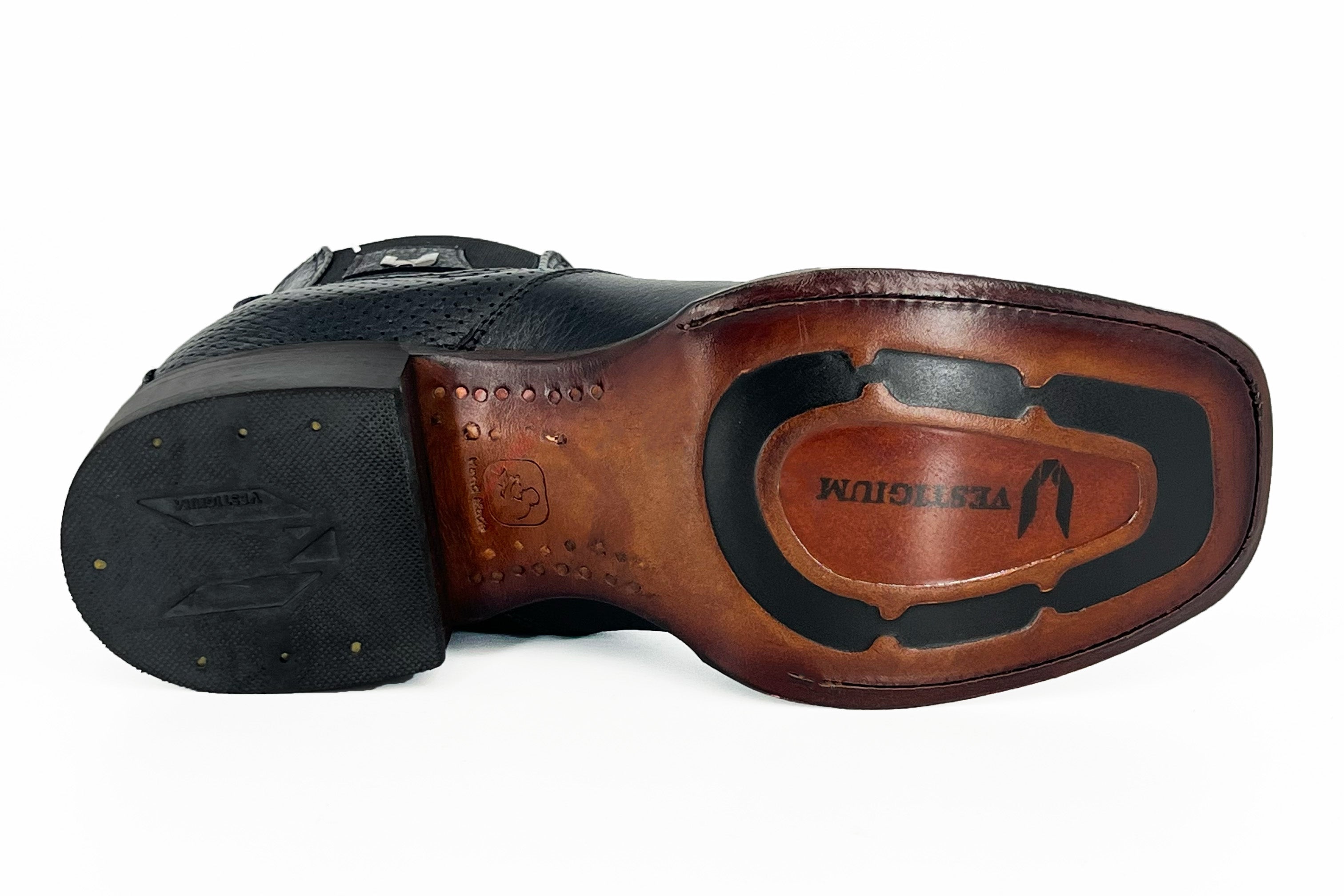 Vestigium Wide Square Toe Short Boot 82B2705 Grisly - Black