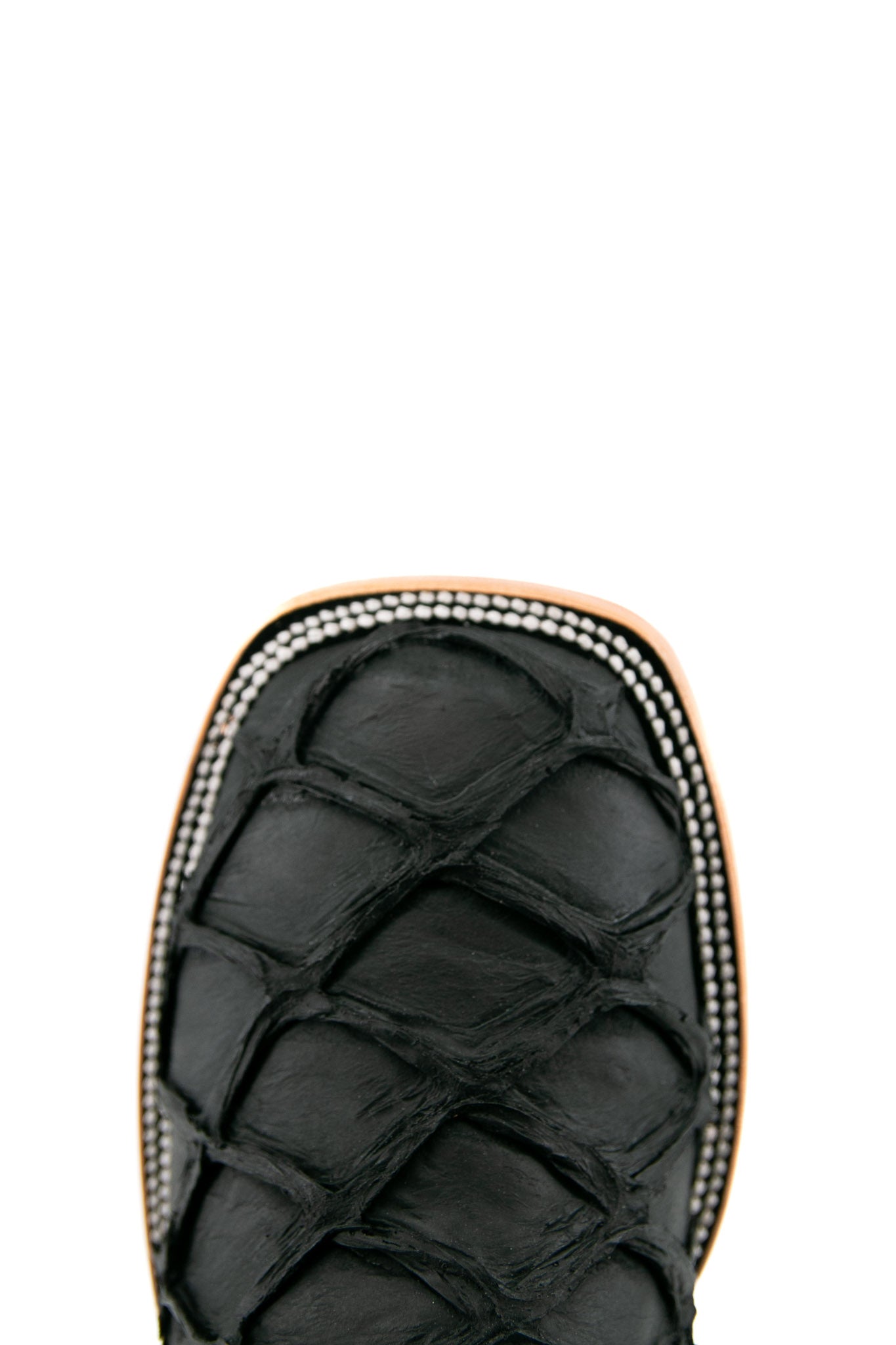 Rock'em Men's Clone Fish Pirarucu Square Toe Cowboy Boot - Matte Black