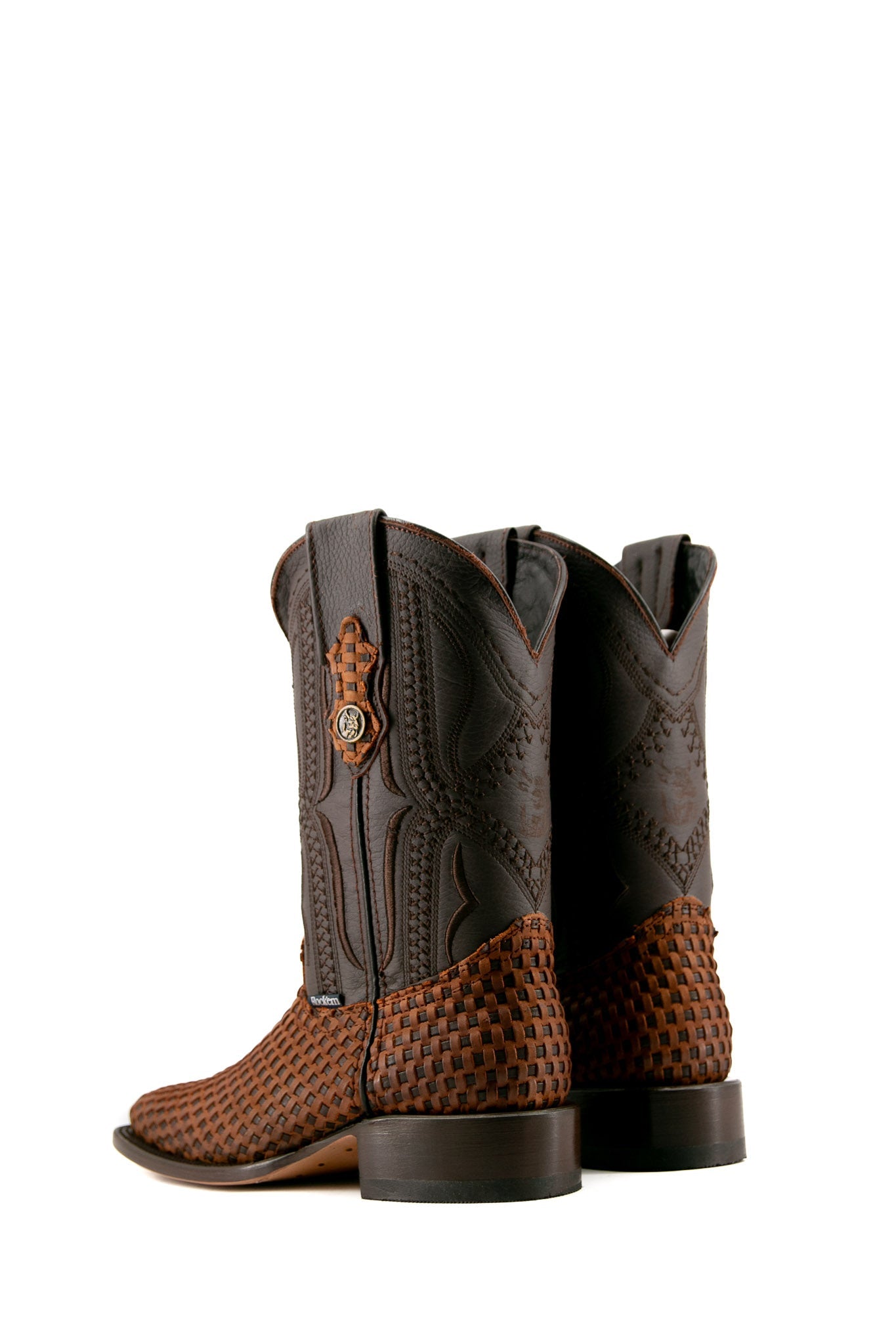 Rock'em Woven Renegade Rodeo Toe Cowboy Boot - Brown/Tan