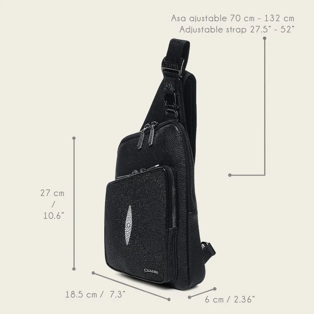 Cuadra Black Stingray Zipper Bag DU761