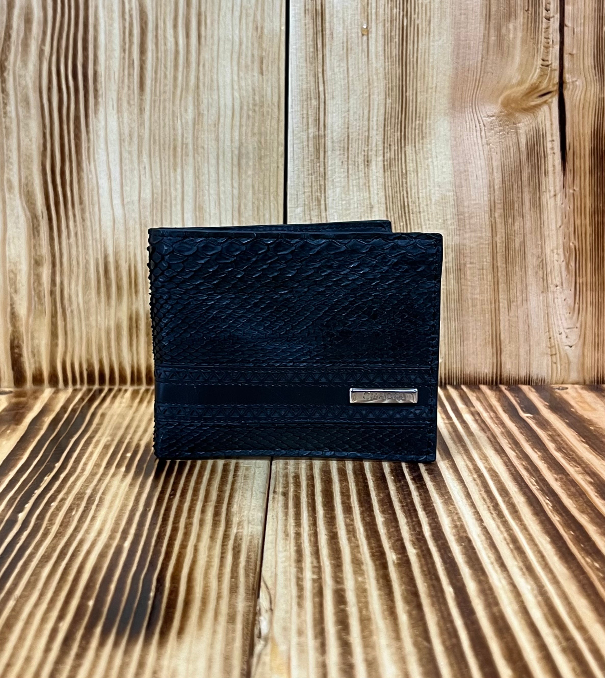 Cuadra Men's Black Python Wallet B2240PI