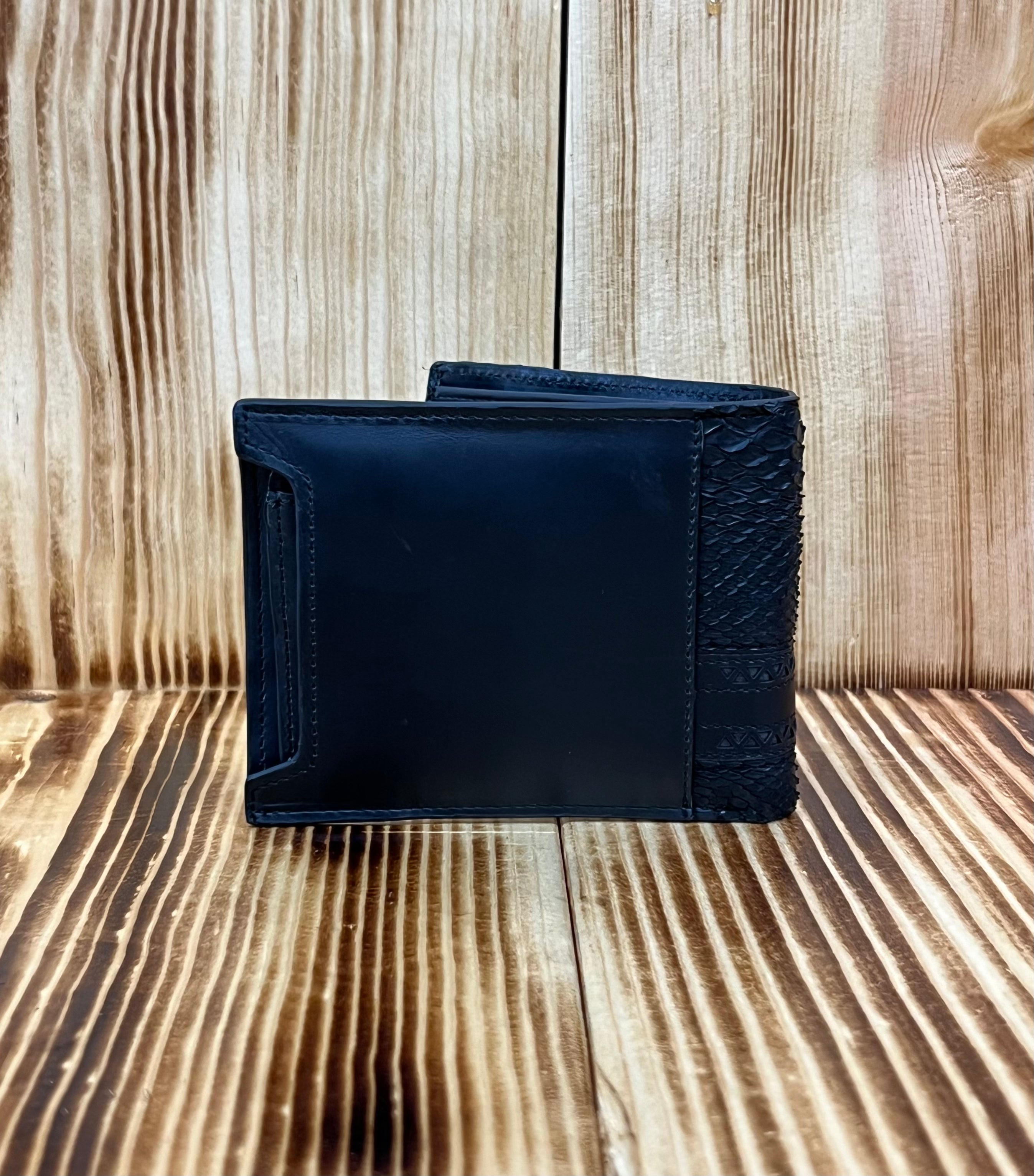Cuadra Men's Black Python Wallet B2240PI
