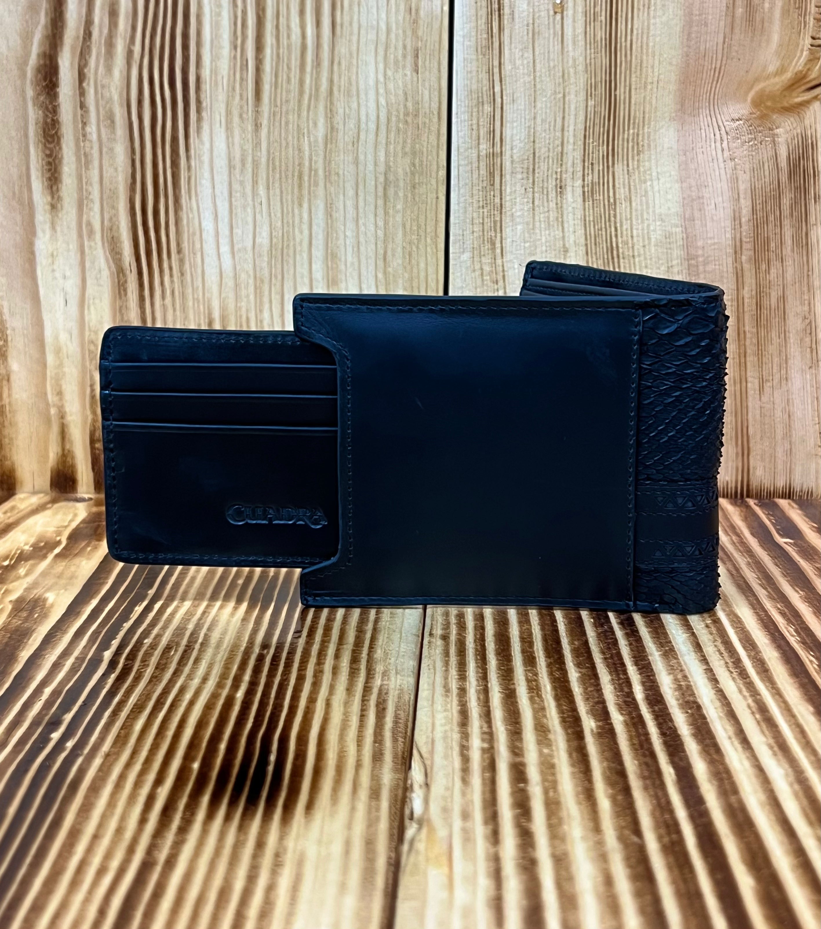 Cuadra Men's Black Python Wallet B2240PI