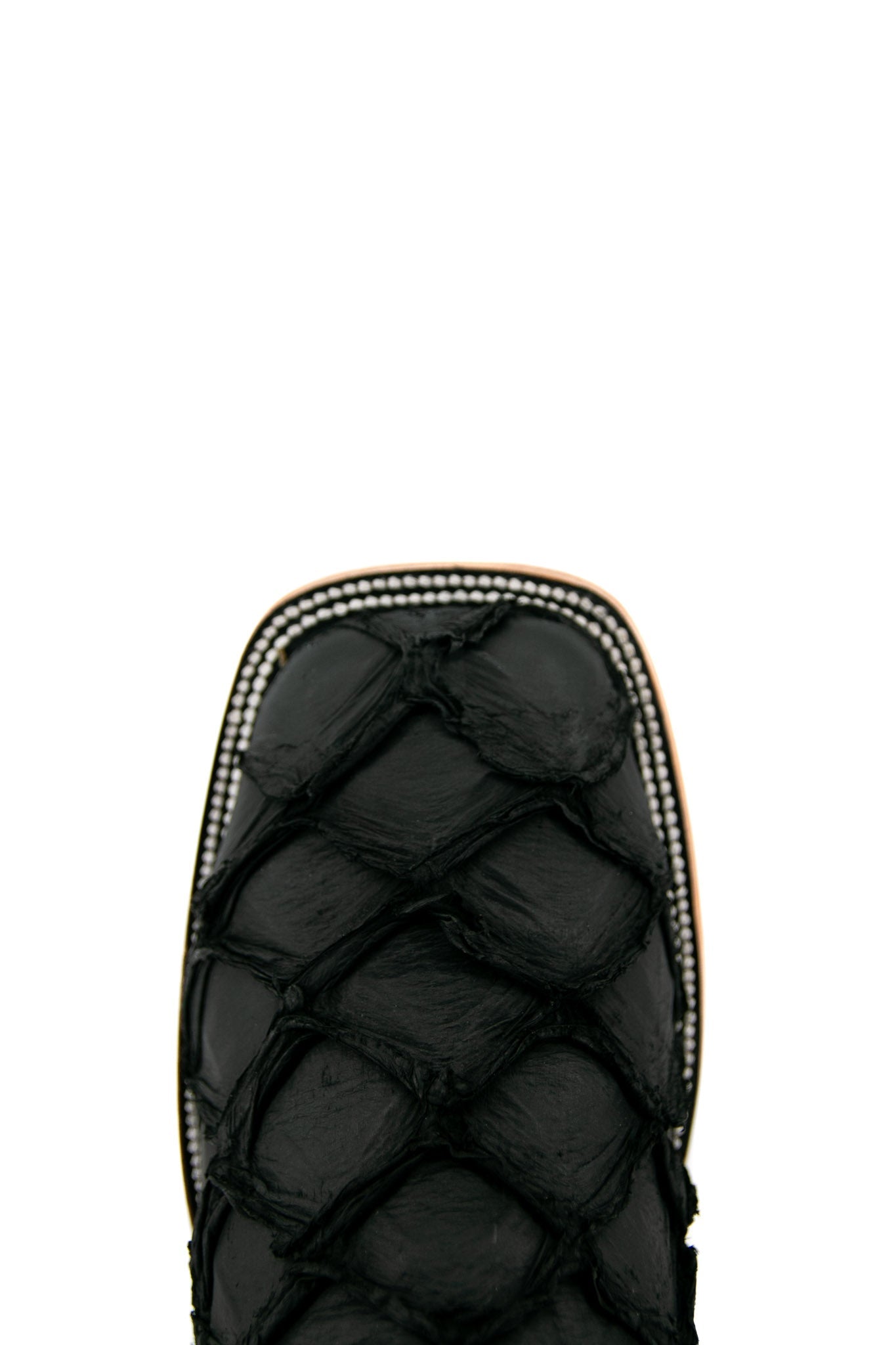 Rock'em Men's Exotic Fish Square Toe Cowboy Boot - Black