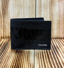 Cargar imagen en el visor de la galería, Cuadra Men&#39;s Black Ostrich Leg Wallet B2910PA
